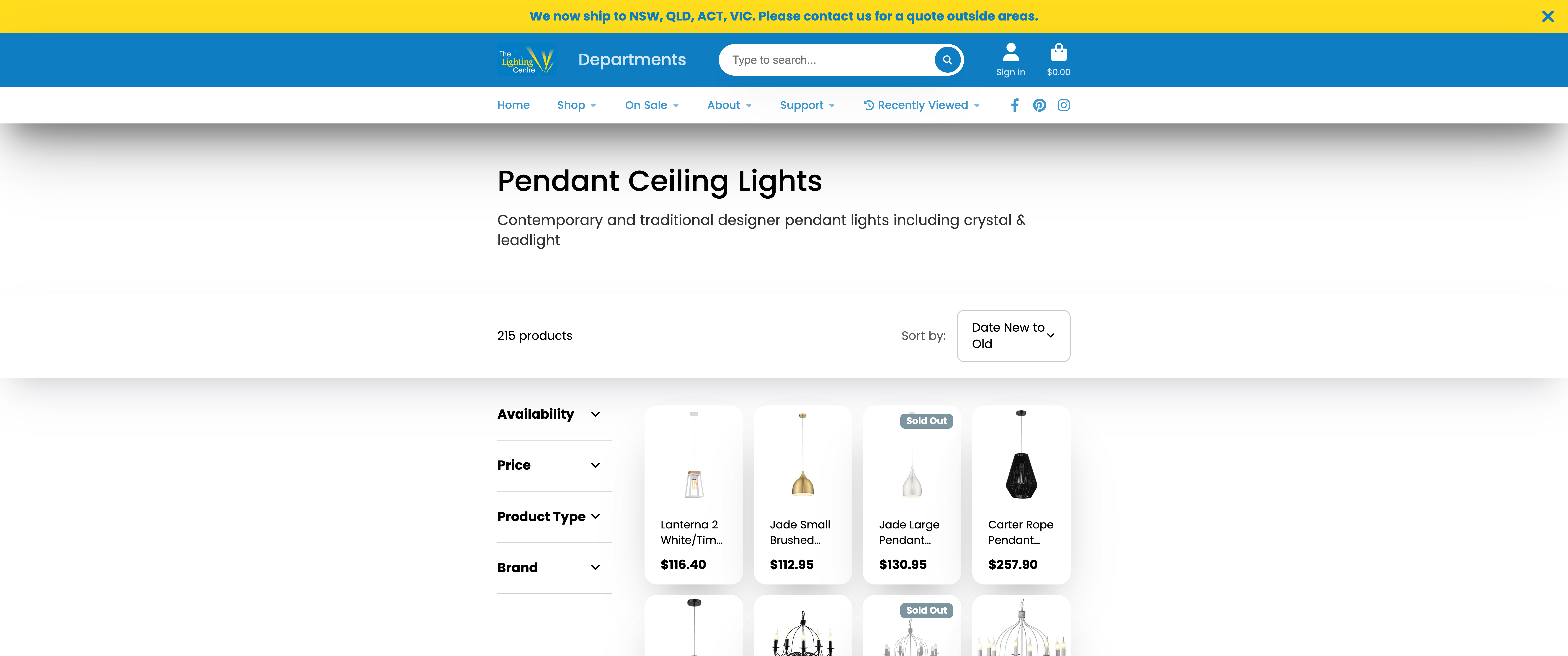 The Lighting Centre | Website Redesign screenshot