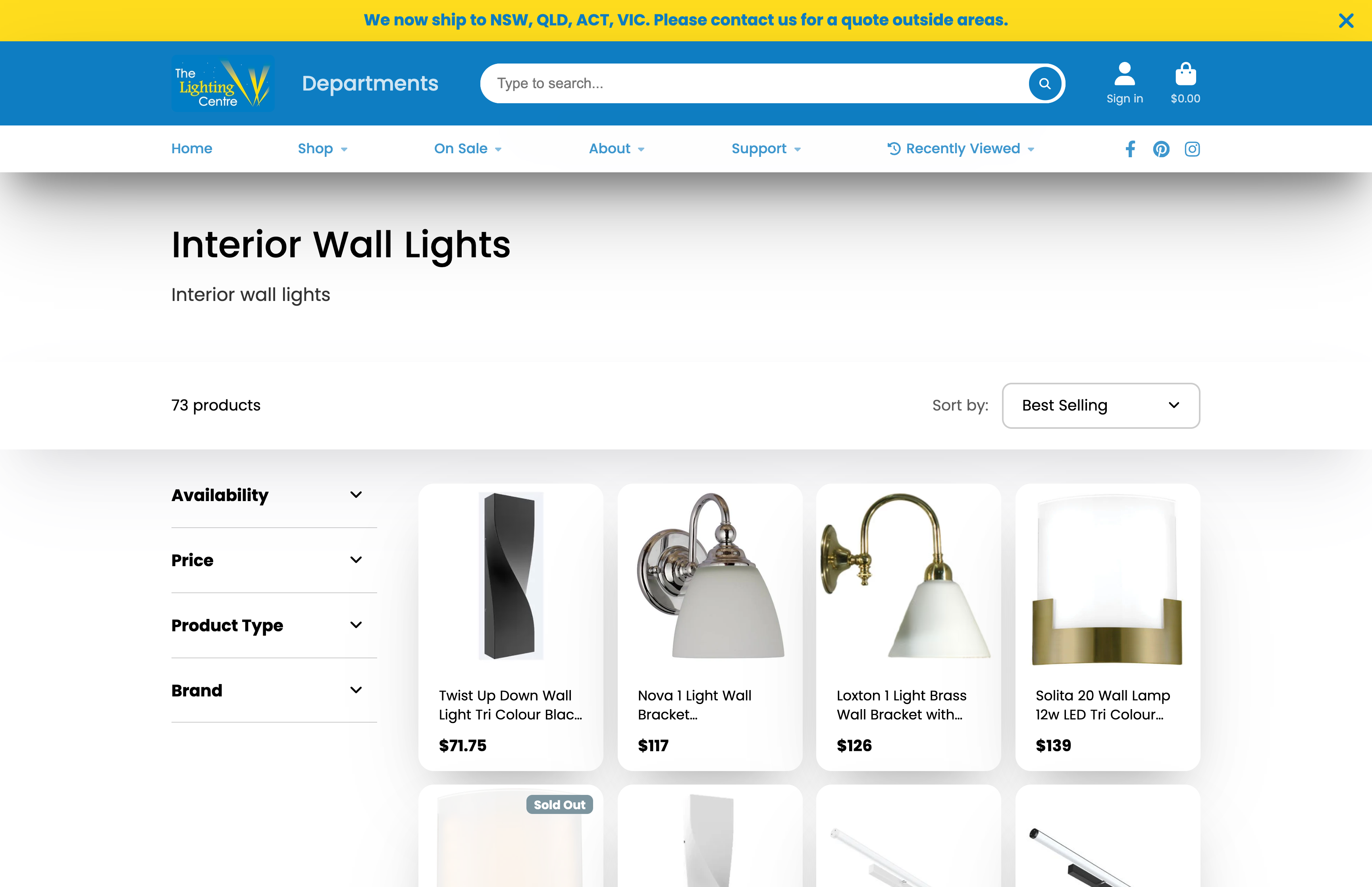 The Lighting Centre | Website Redesign screenshot 2