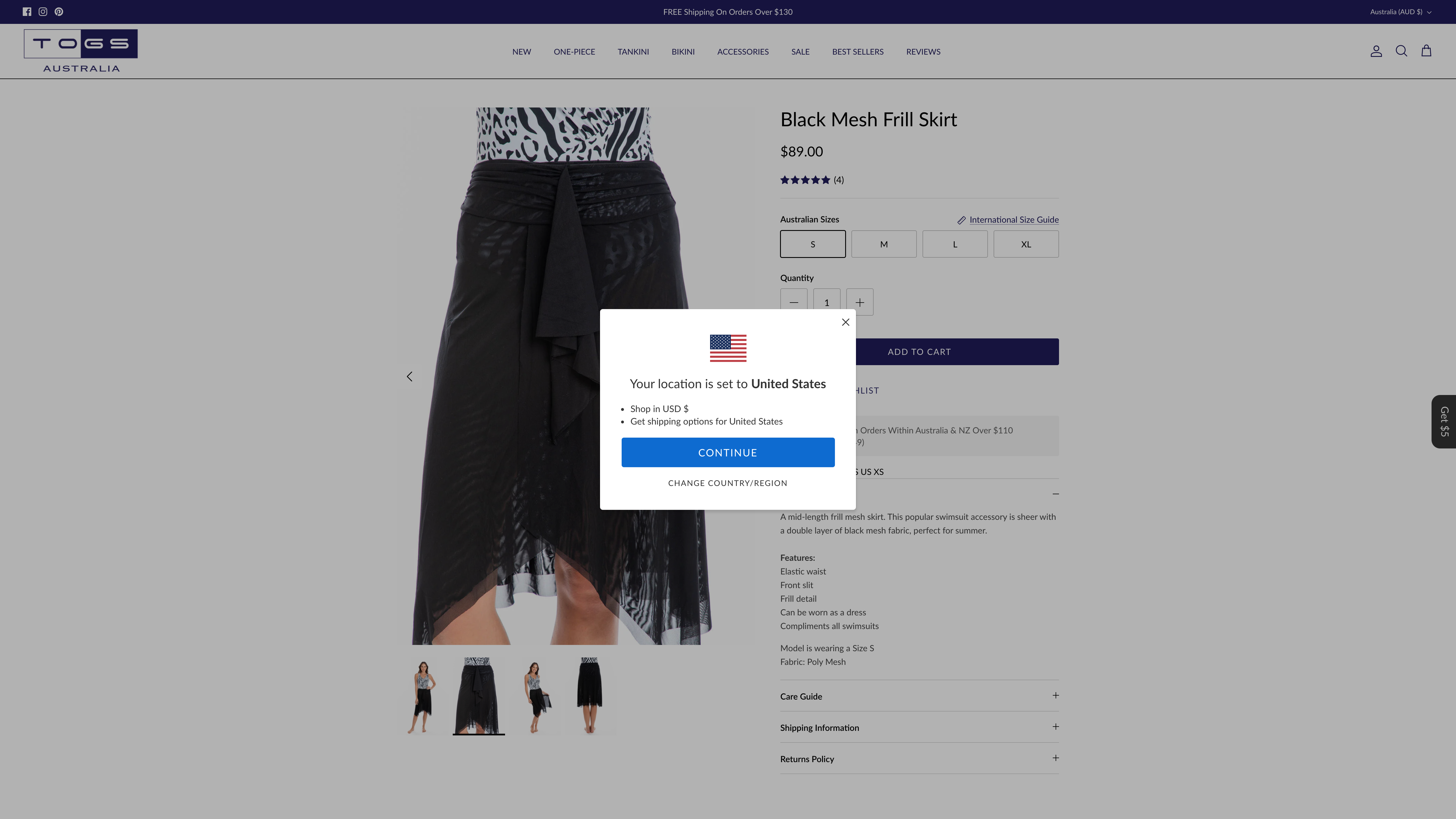 Togs Swimwear | Website Redesign screenshot 4