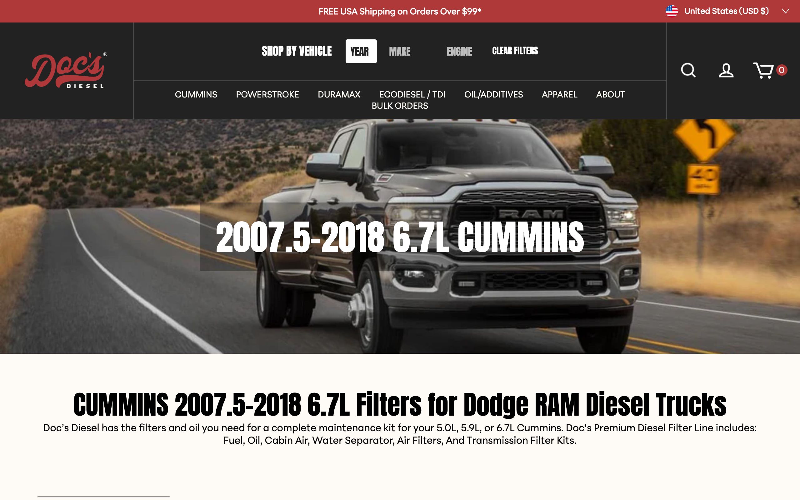 Custom UX/UI, Development + CRO, Search for Diesel Filters  screenshot 2