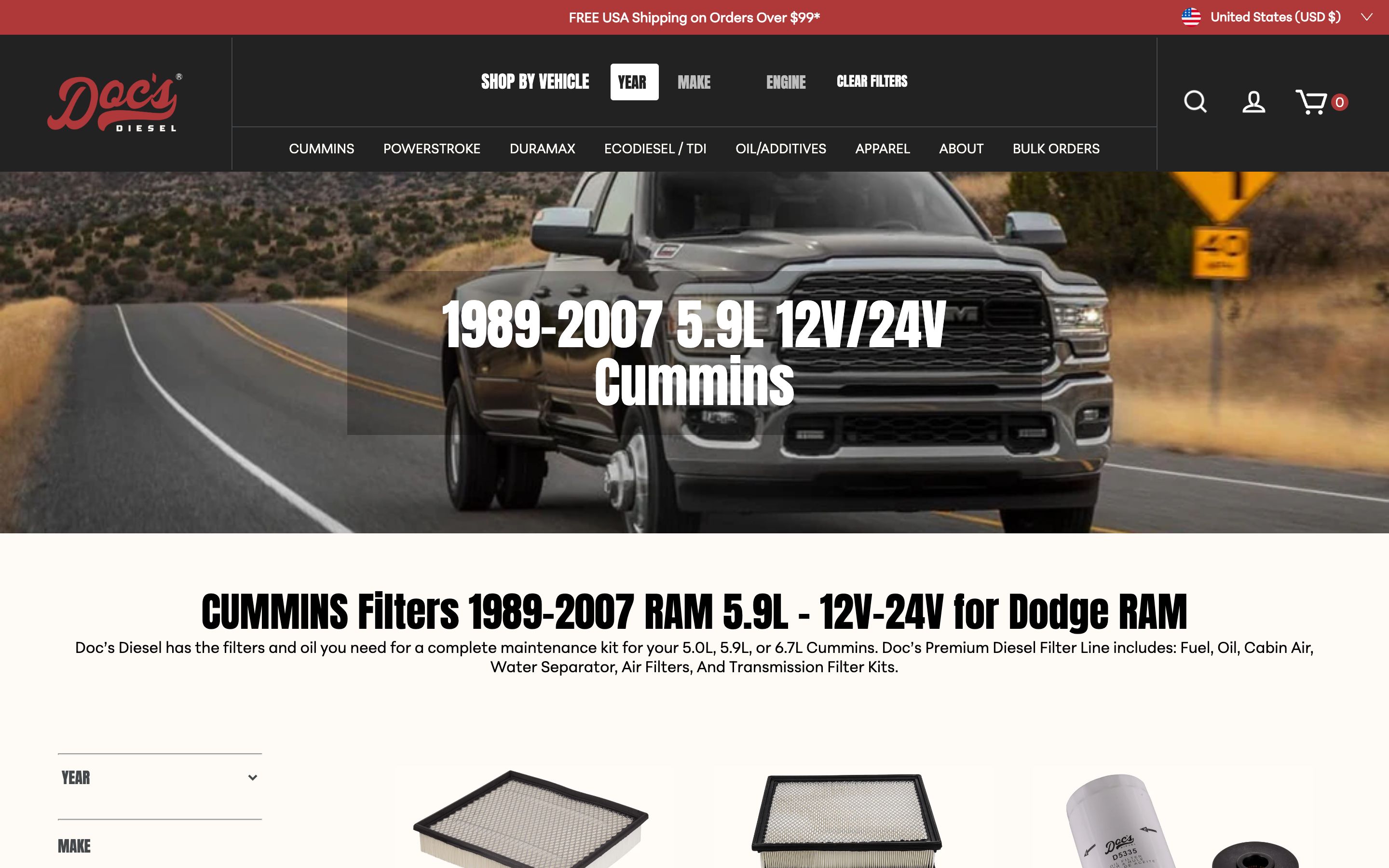 Custom UX/UI, Development + CRO, Search for Diesel Filters  screenshot 3