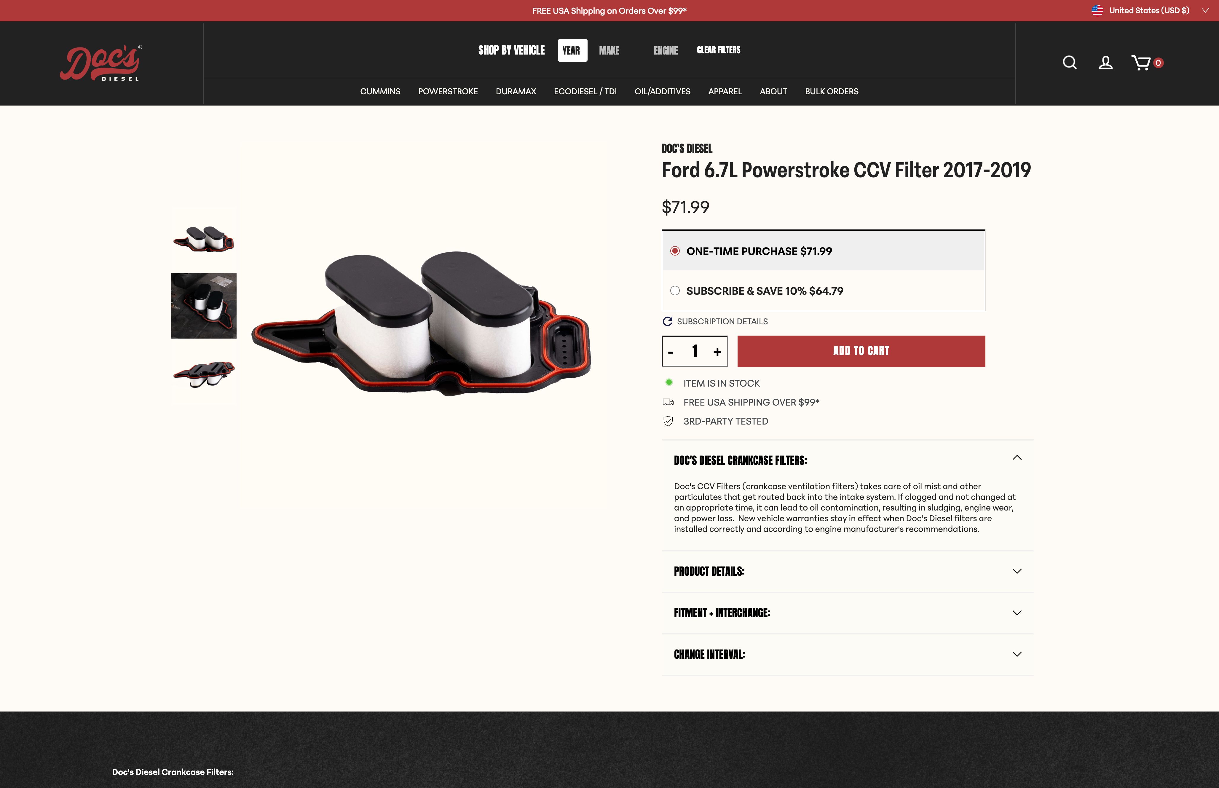 Custom UX/UI, Development + CRO, Search for Diesel Filters  screenshot 4