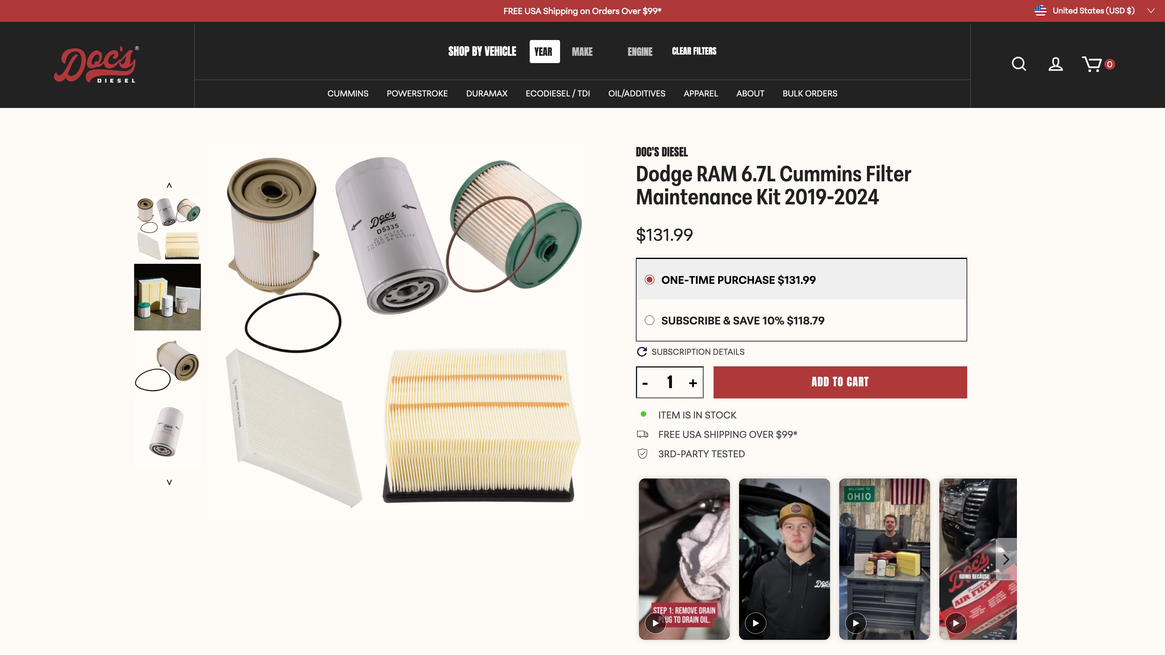 Custom UX/UI, Development + CRO, Search for Diesel Filters  screenshot 5