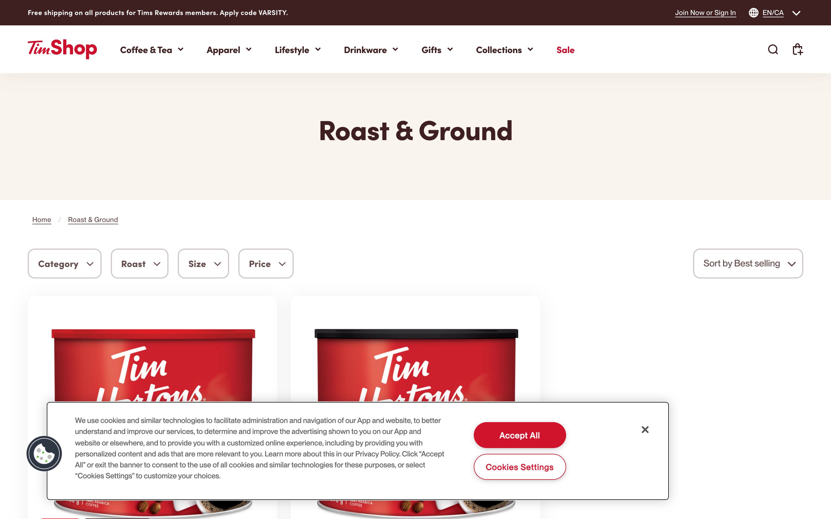 Tim Hortons screenshot