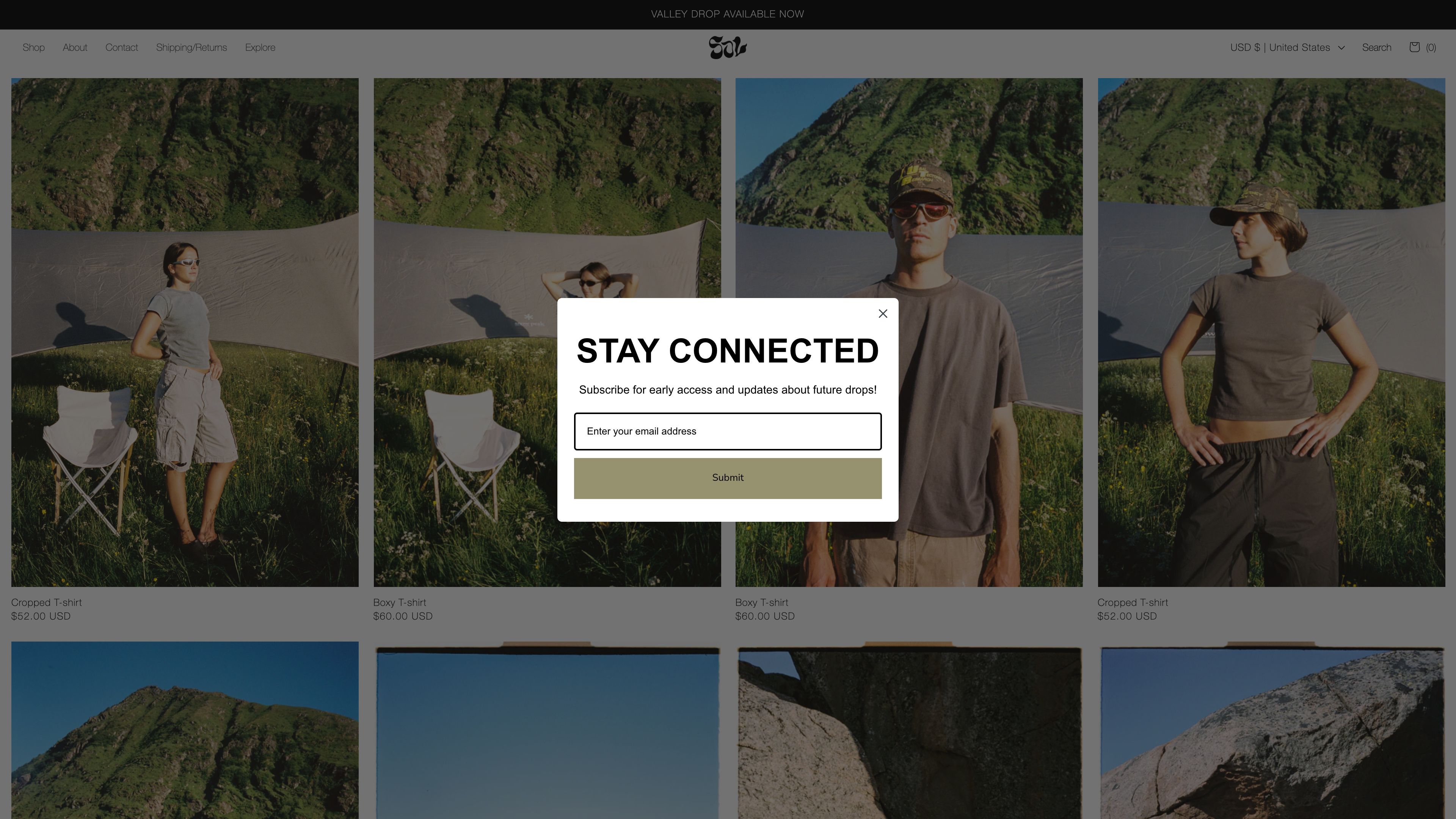 Dawn theme redesign: SOL Mountain Goods screenshot 2