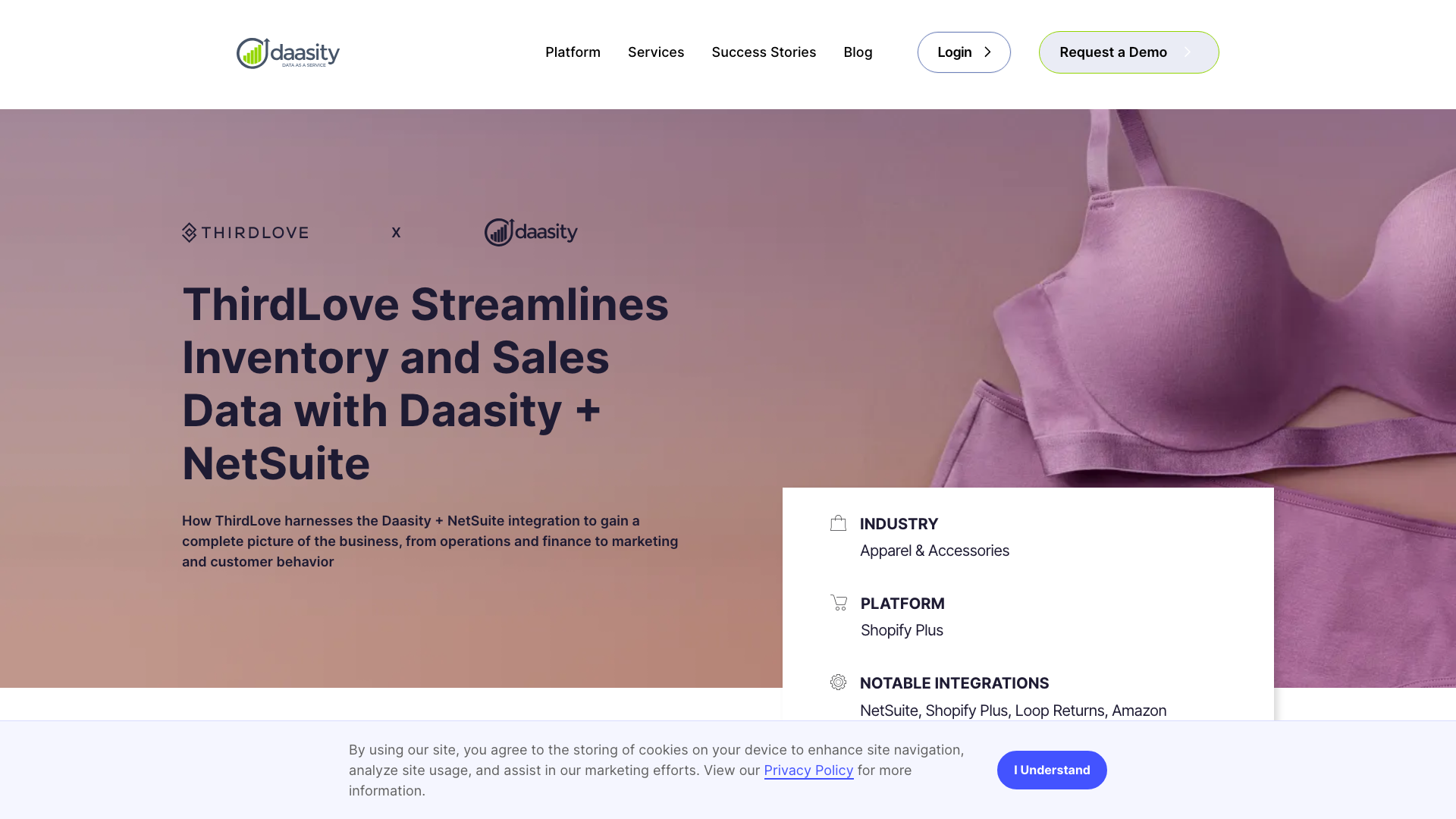 ThirdLove Streamlines Inventory & Sales Data with Daasity + Netsuite screenshot
