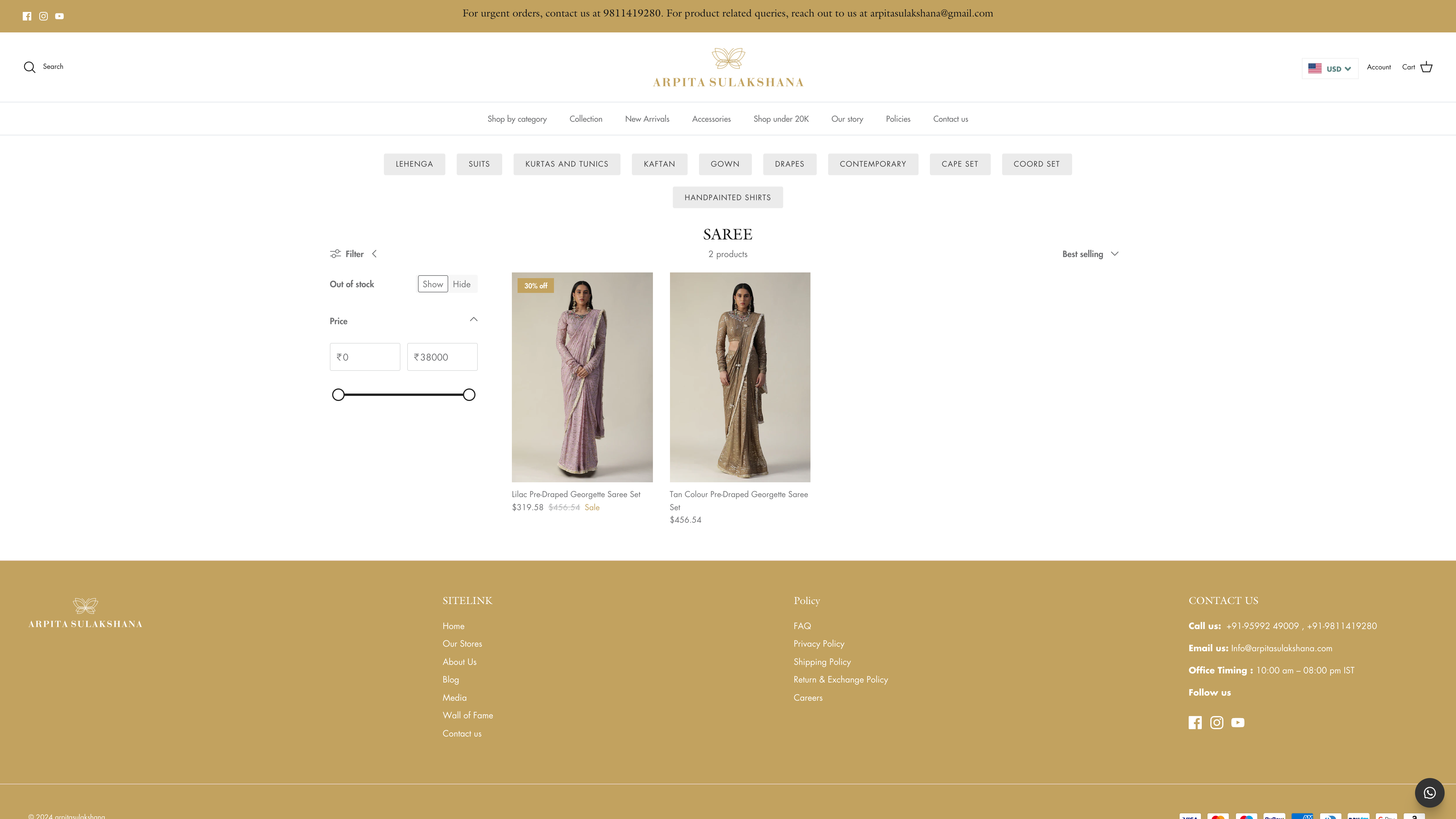 Arpitasulakshana - Indian Ethnic Clothing E-commerce Store screenshot 2