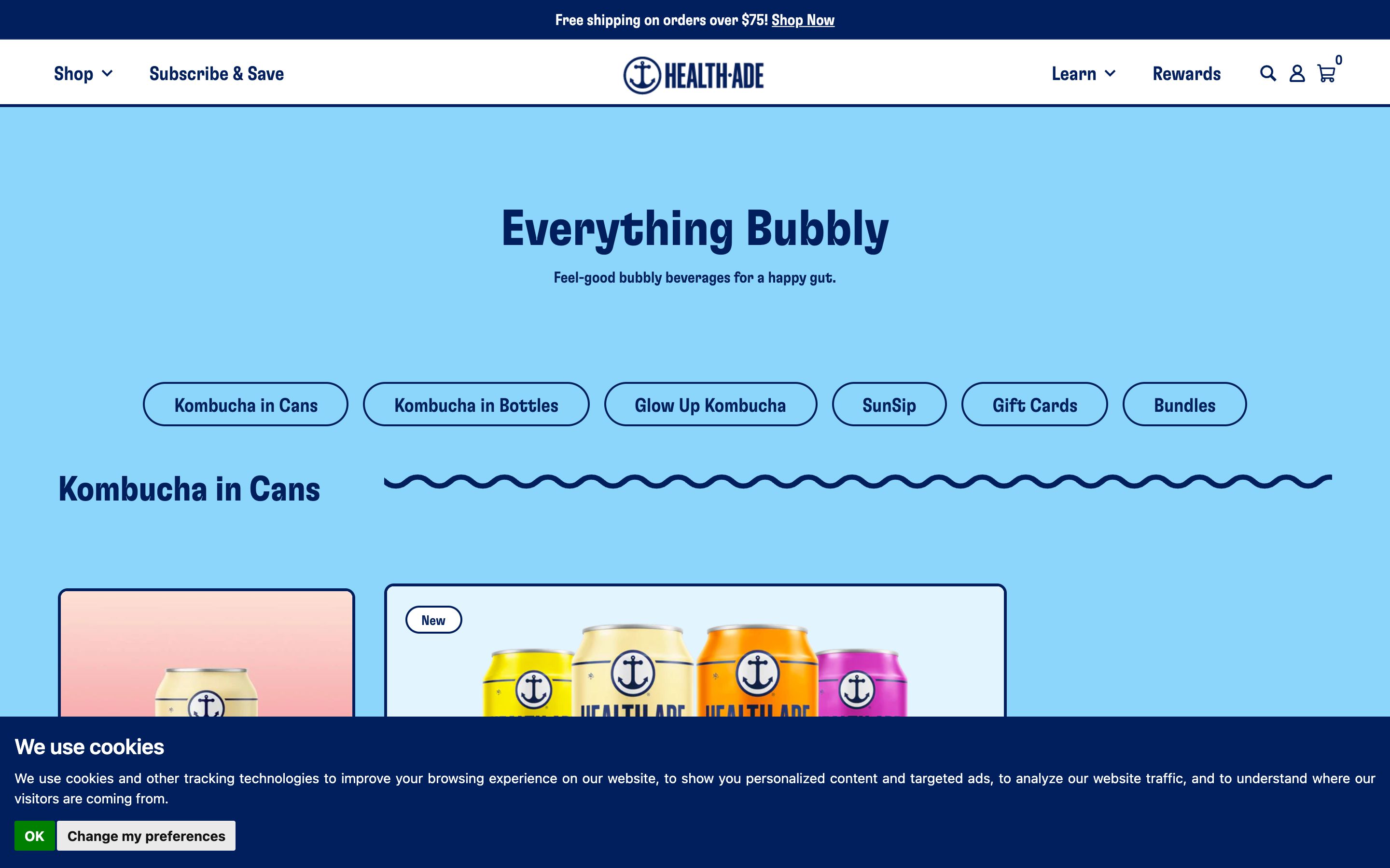 Health-Ade Kombucha Shopify Plus Blog Redesign screenshot 2