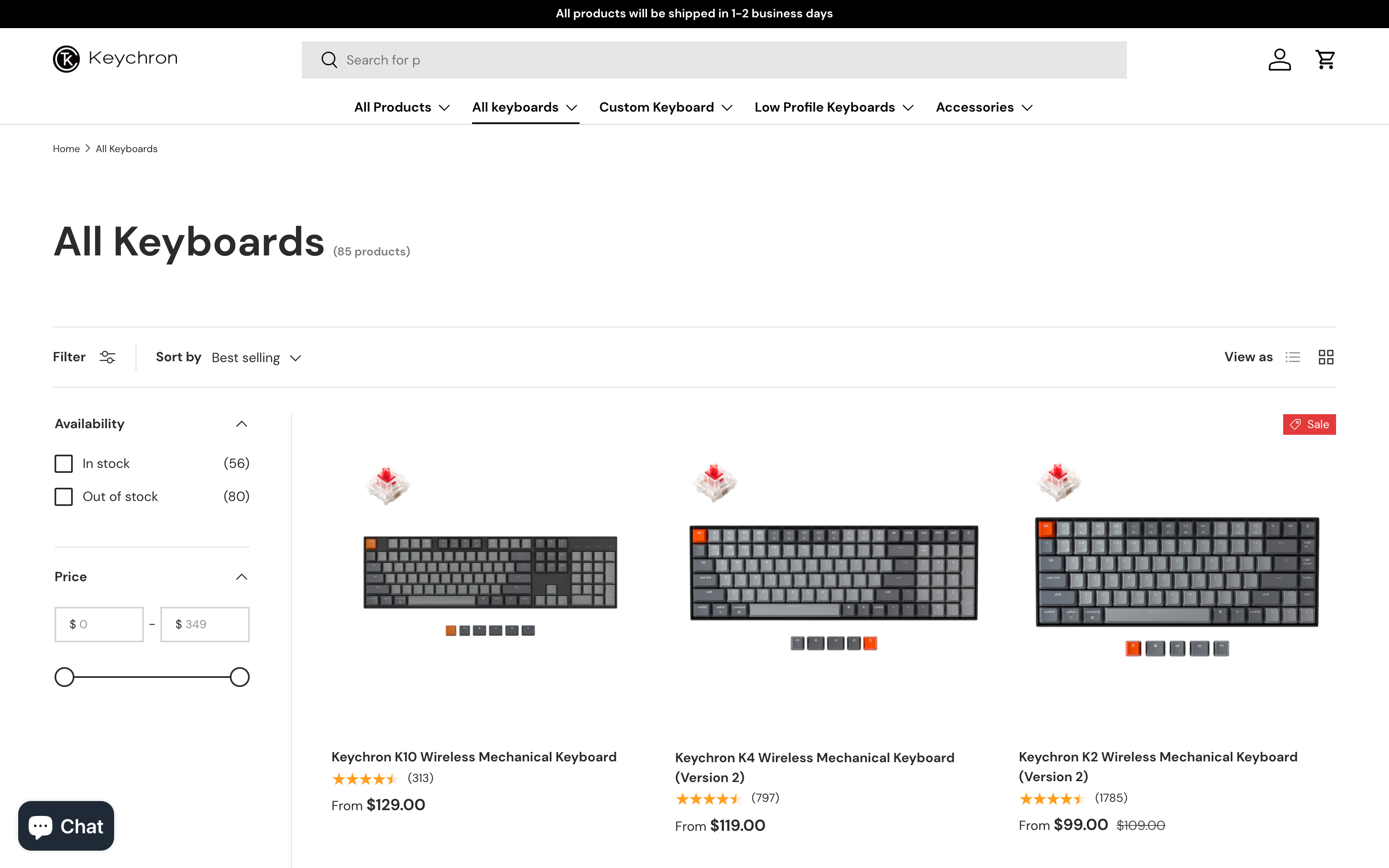 Keychron Website SEO & Google Ads screenshot