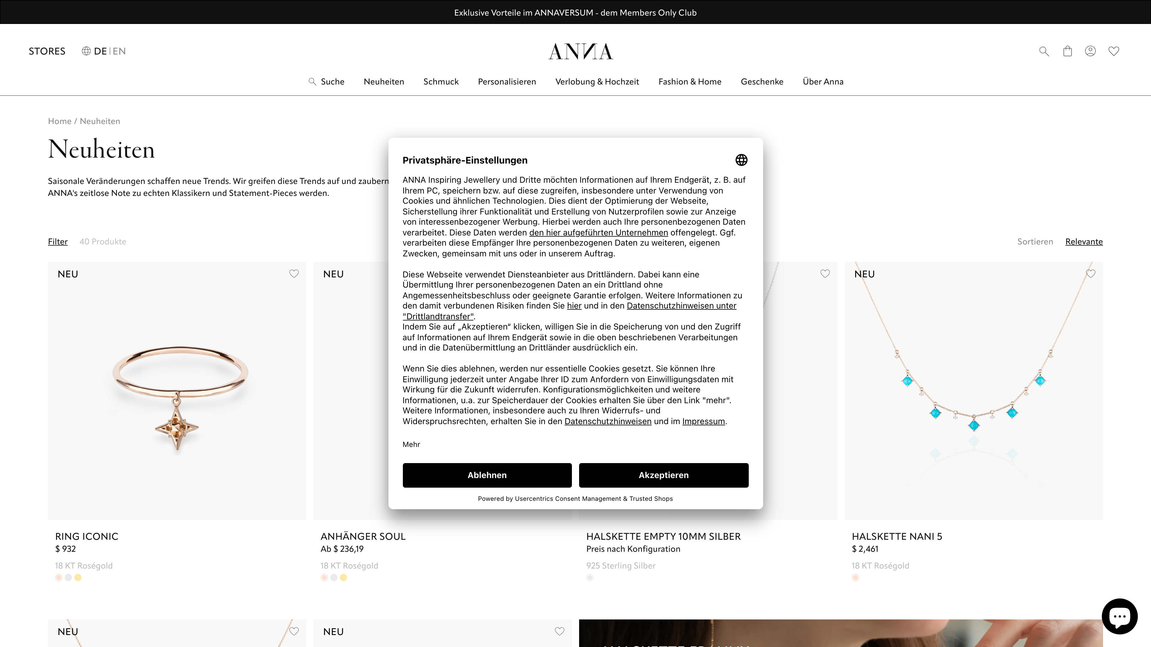ANNA - Shopmigration von Magento zu Shopify Plus - 12 POS in 5 Ländern screenshot
