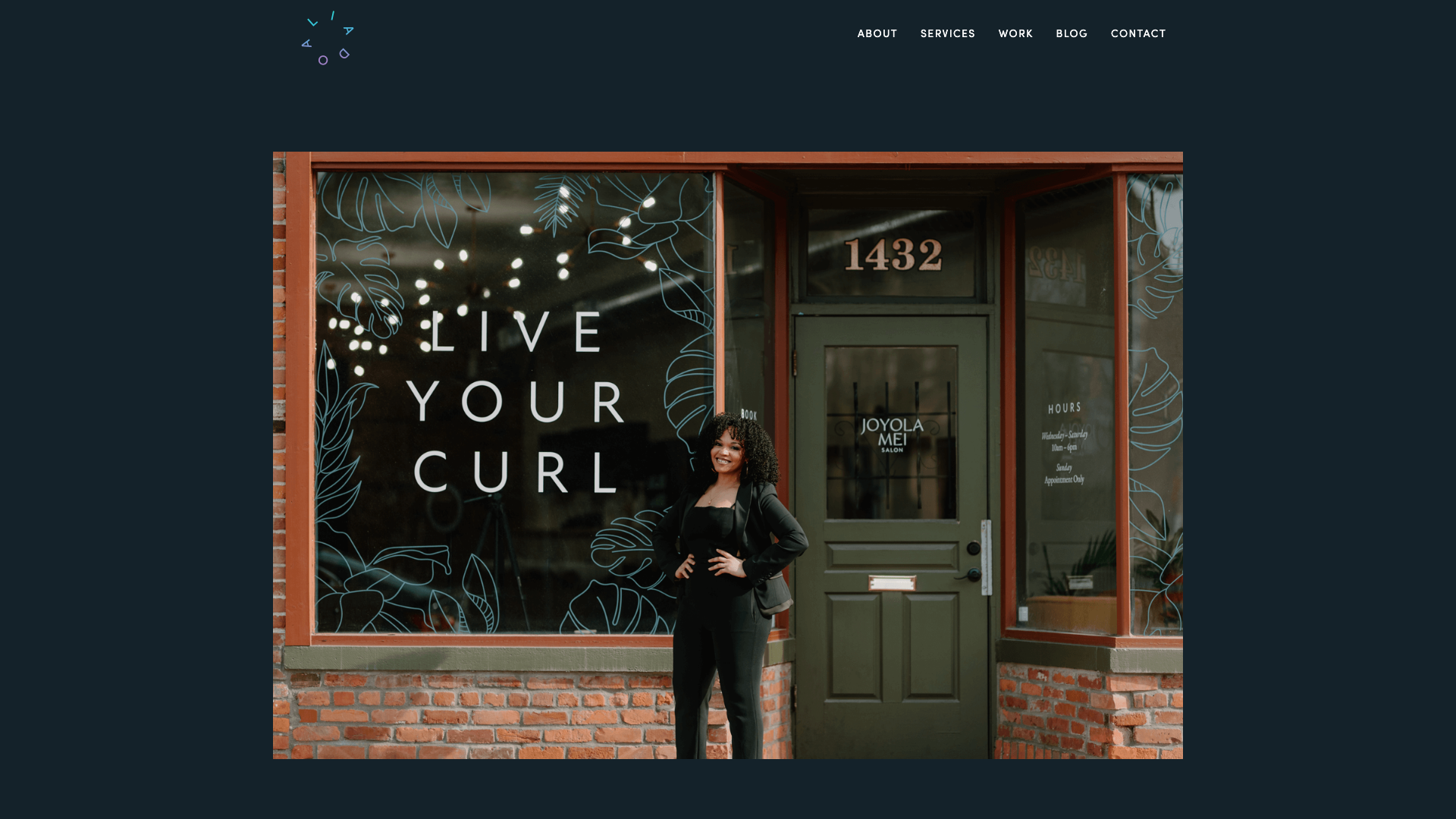Designing an eco-luxury salon online and on Mainstreet screenshot