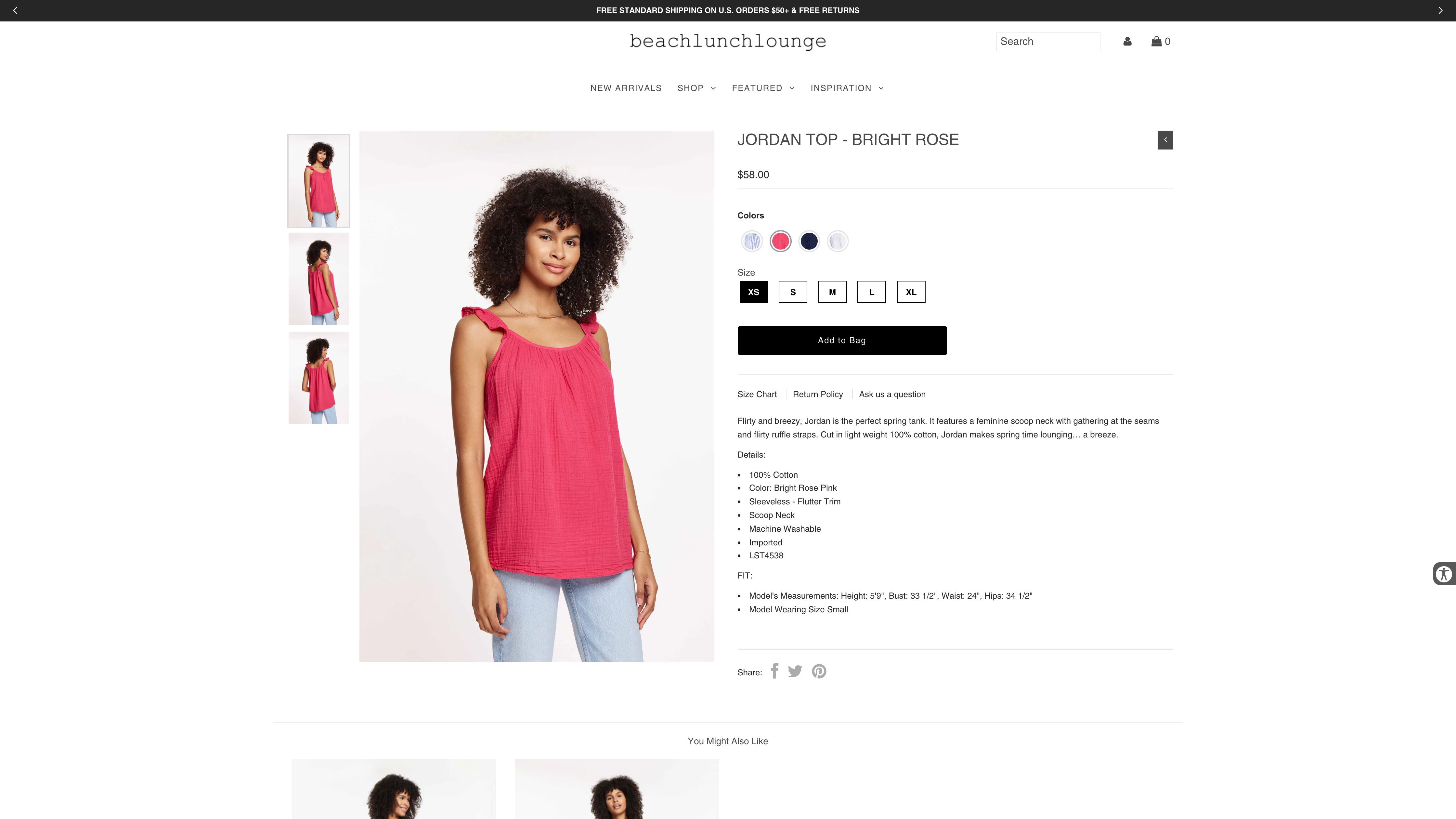 BeachLunchLounge Shopify Store Design and Development screenshot 3