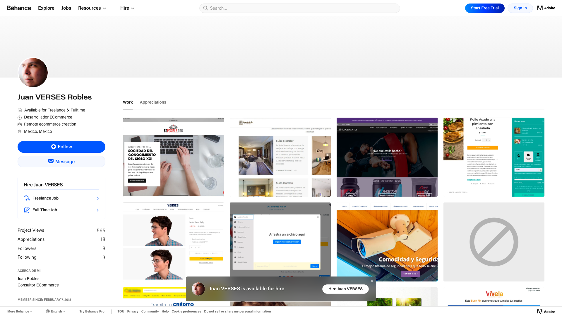 Portafolio Behance screenshot