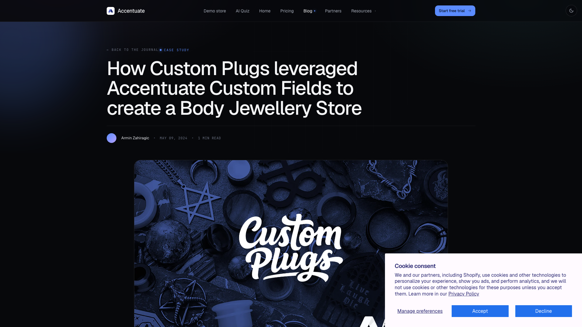 How Custom Plugs leveraged Accentuate Custom Fields screenshot