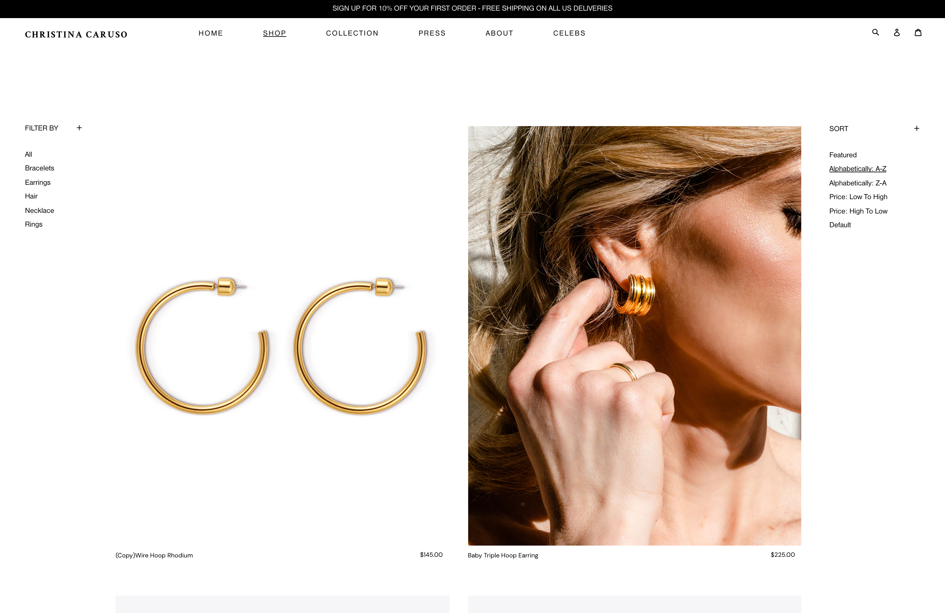 Custom Shopify Online Store Development for Christina Caruso Jewelry