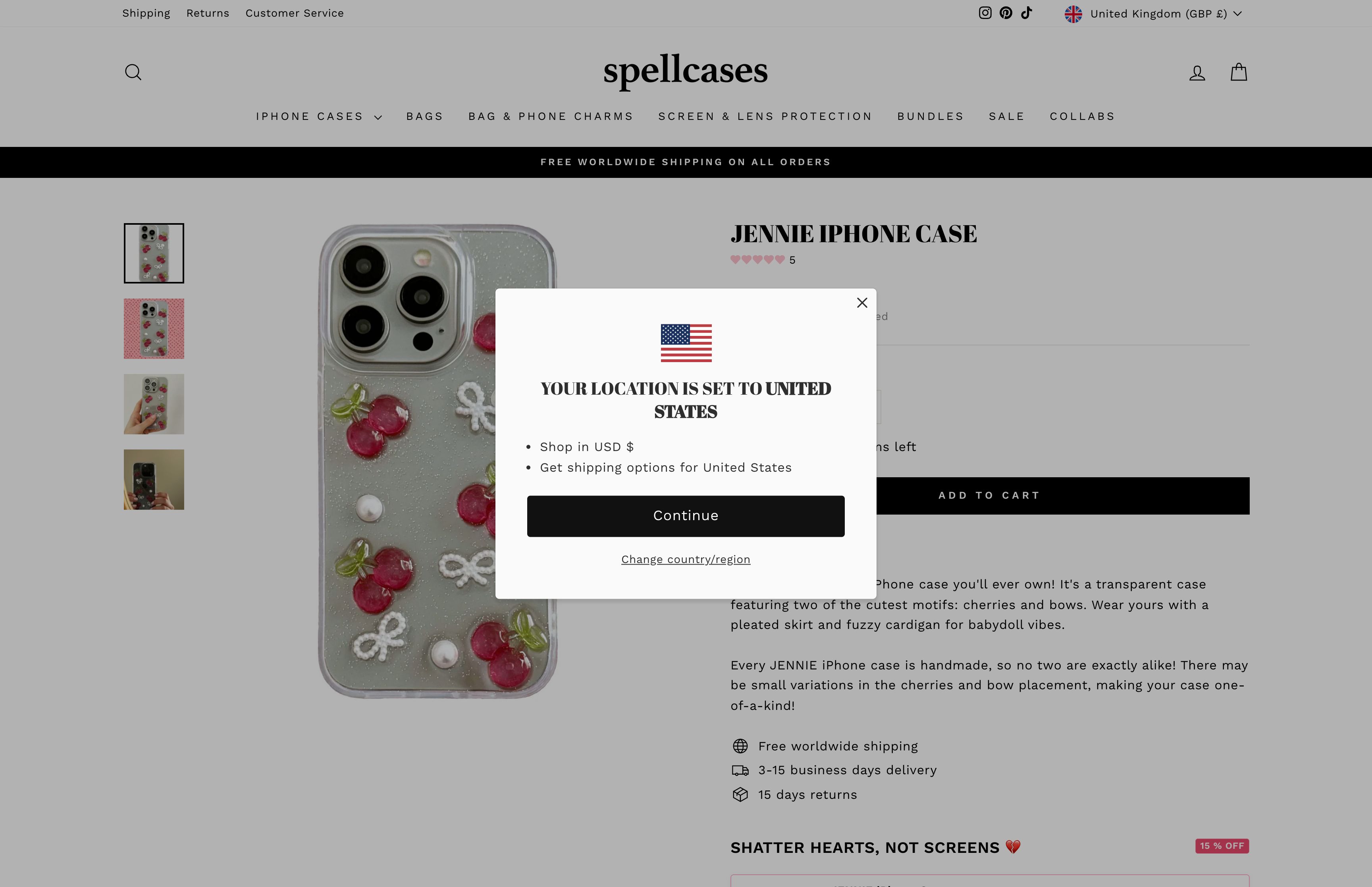 Fashion accessories brand online store screenshot 4