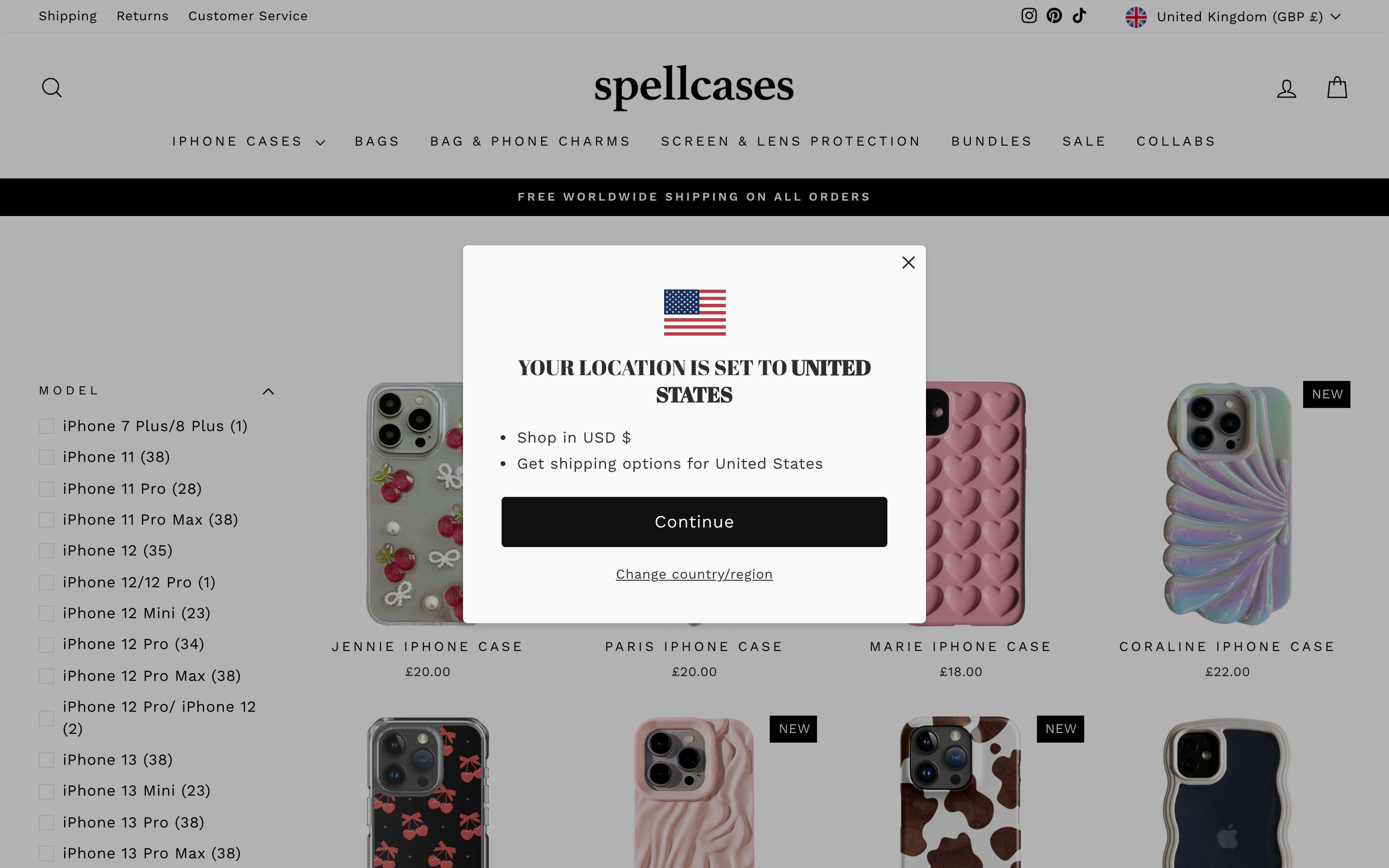 Fashion accessories brand online store screenshot 2