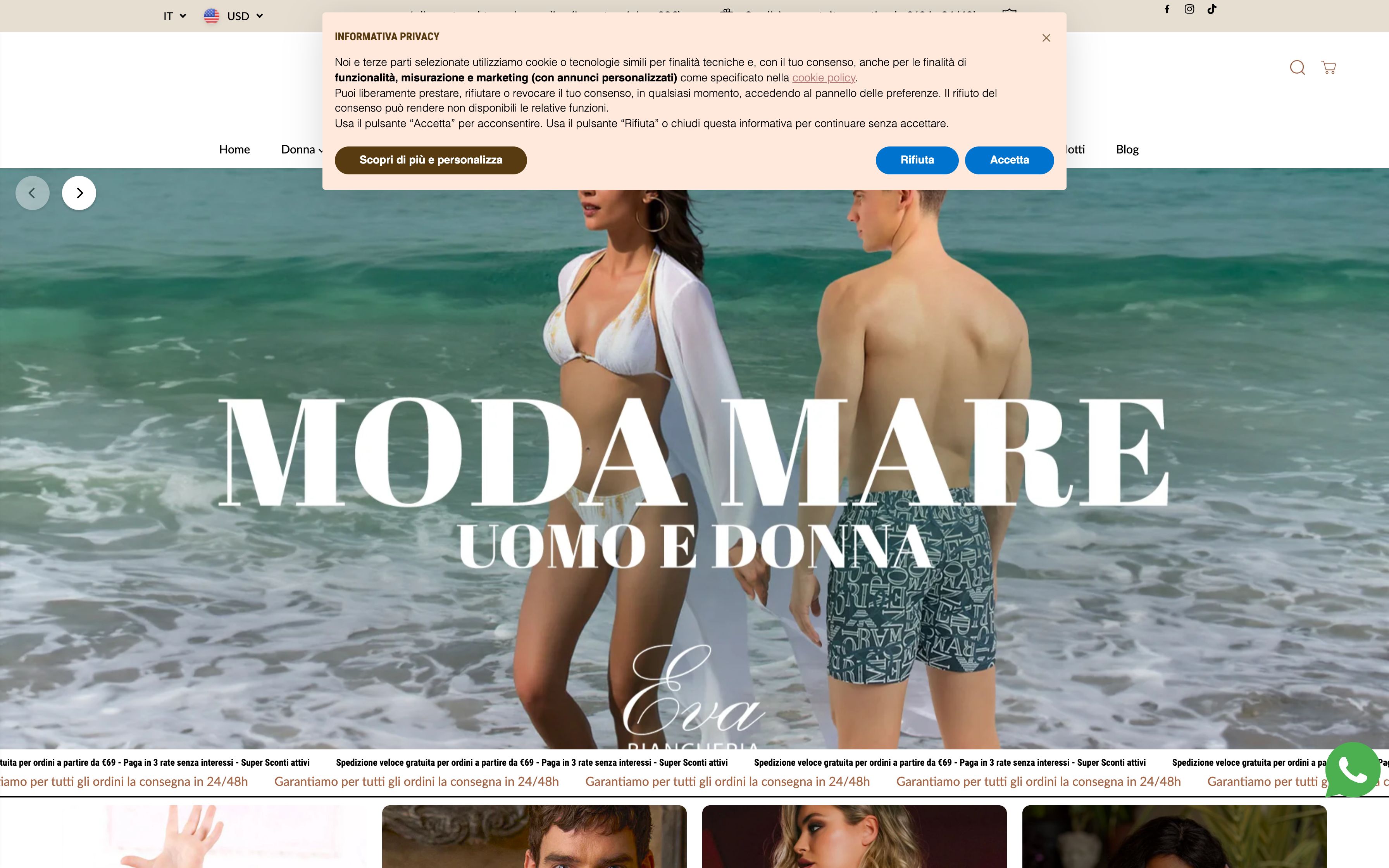 Eva Biancheria per la casa e intimo Donna con Uomo e bambini. screenshot 4