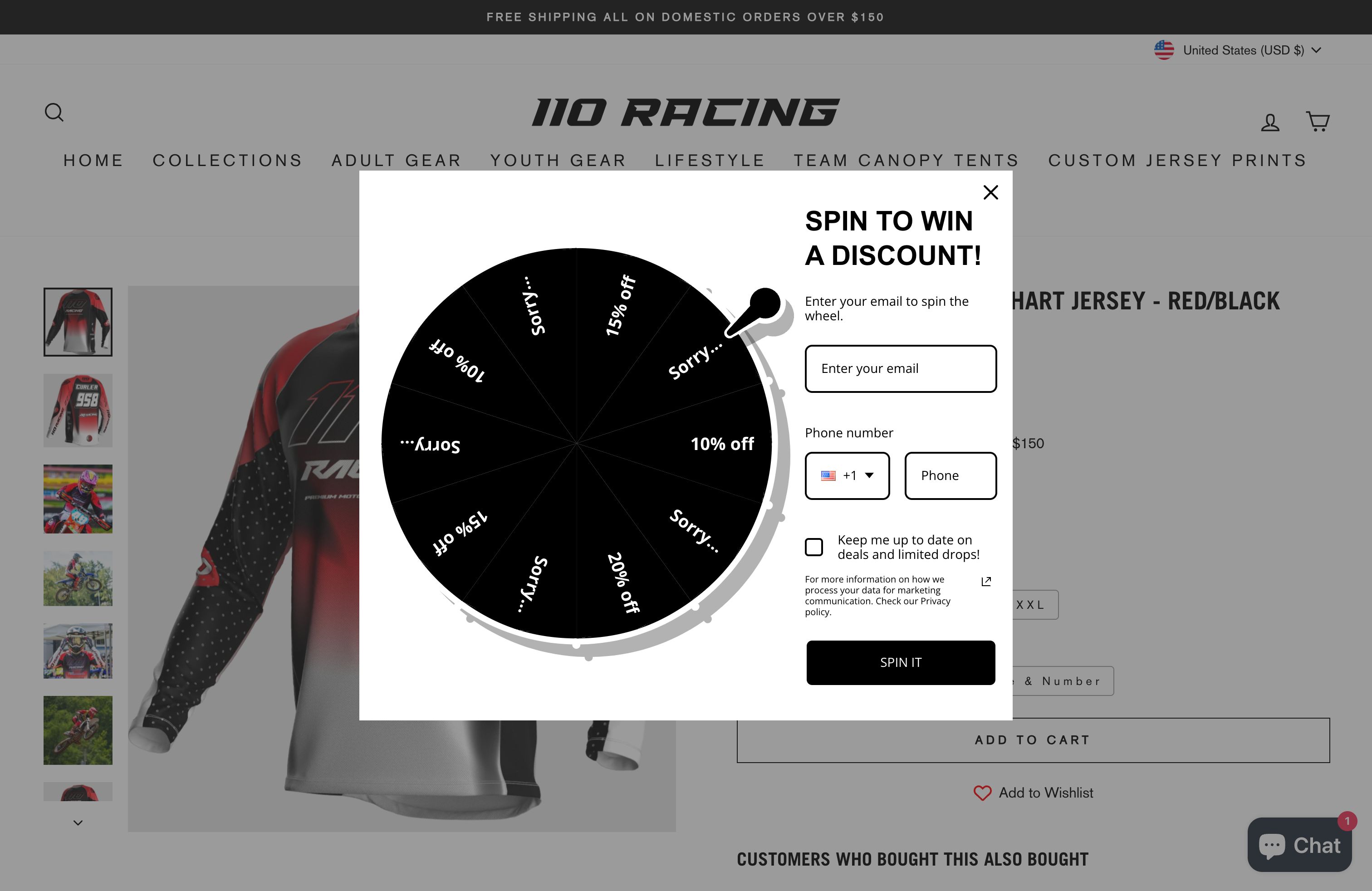 Custom Designed & Developed Store for 110 Racing screenshot 6
