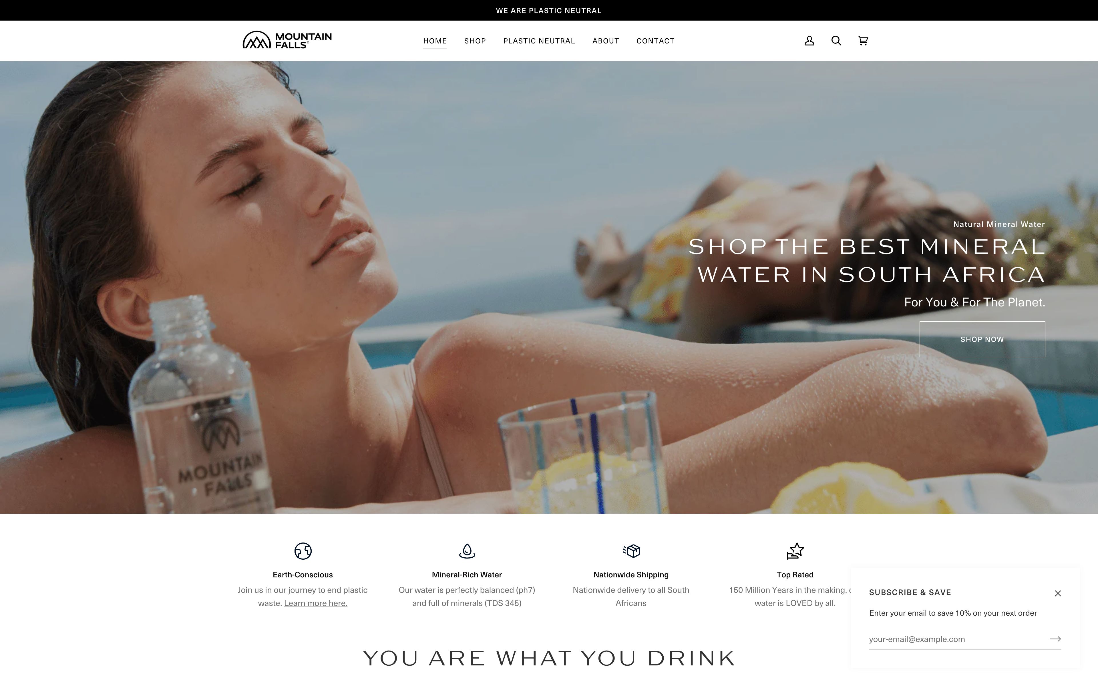 Transformative Online Store Overhaul for Mountain Falls Mineral Water