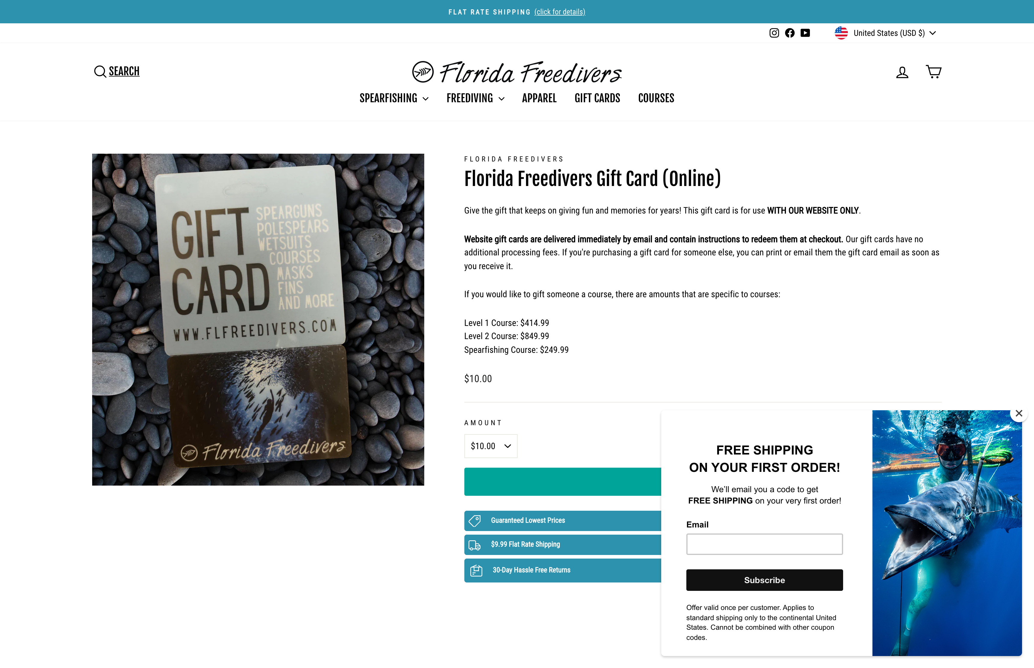 Florida Free Divers | Website Redesign | Shopify 2.0  screenshot 3