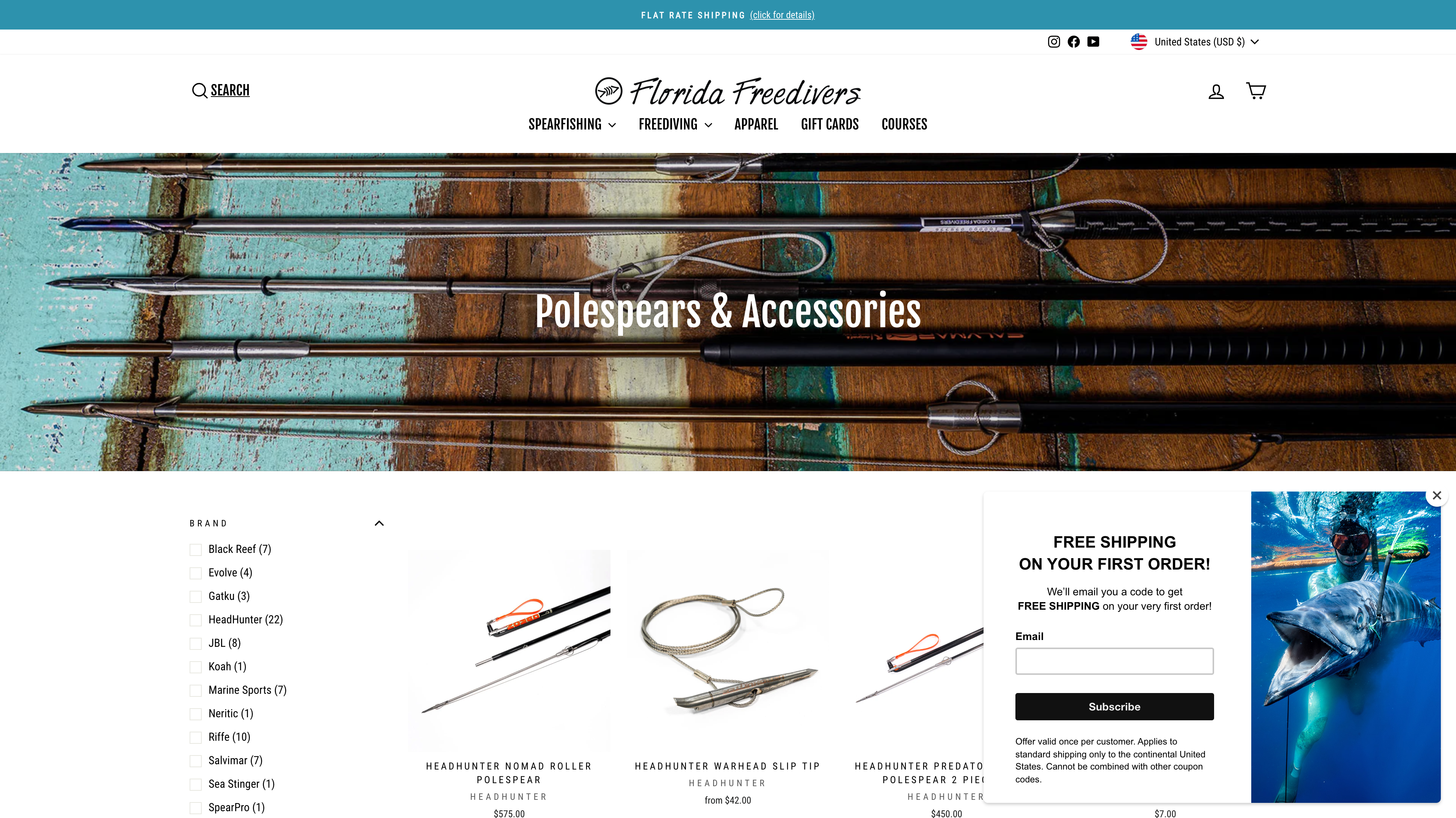 Florida Free Divers | Website Redesign | Shopify 2.0  screenshot