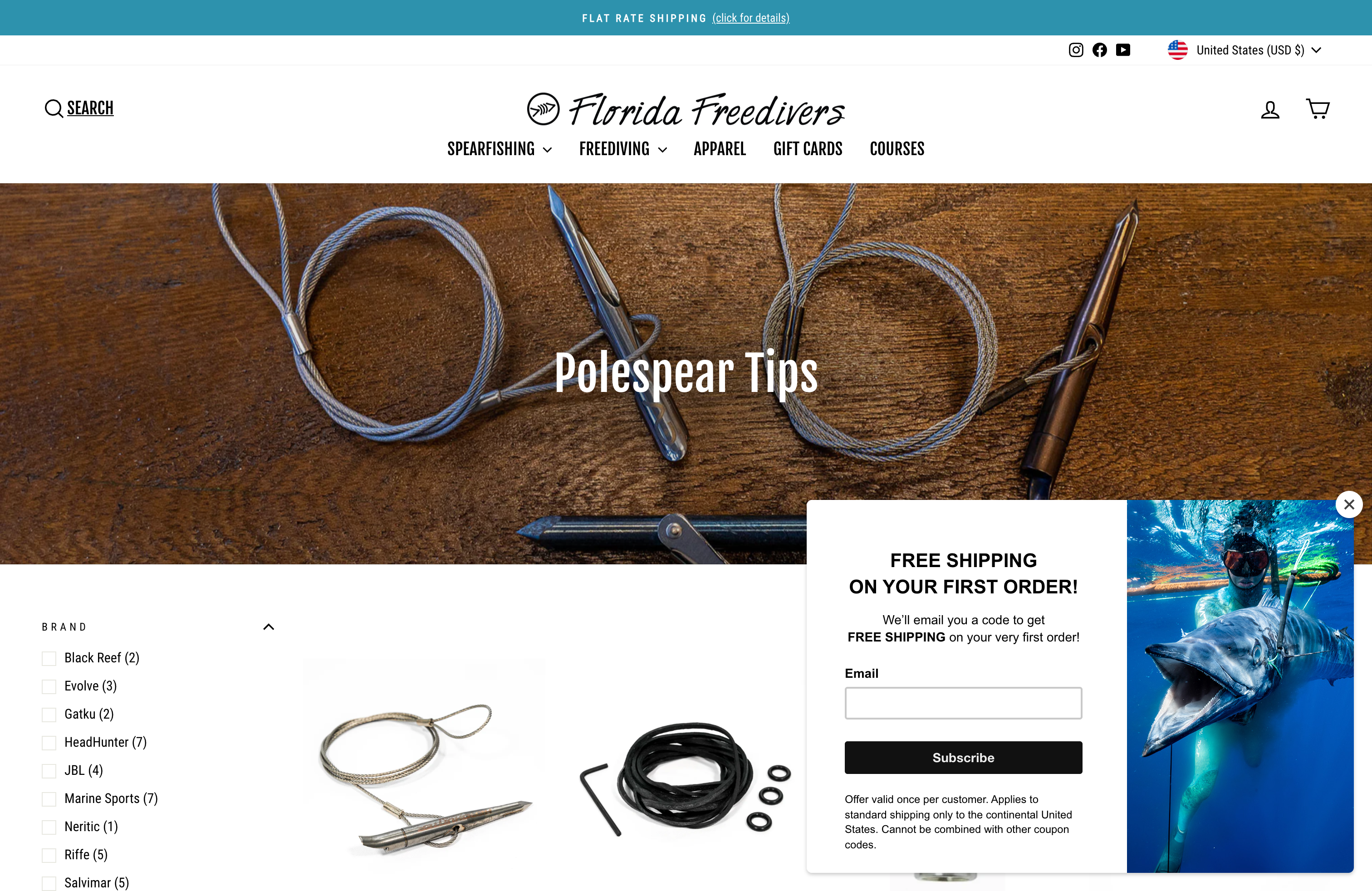 Florida Free Divers | Website Redesign | Shopify 2.0  screenshot 2