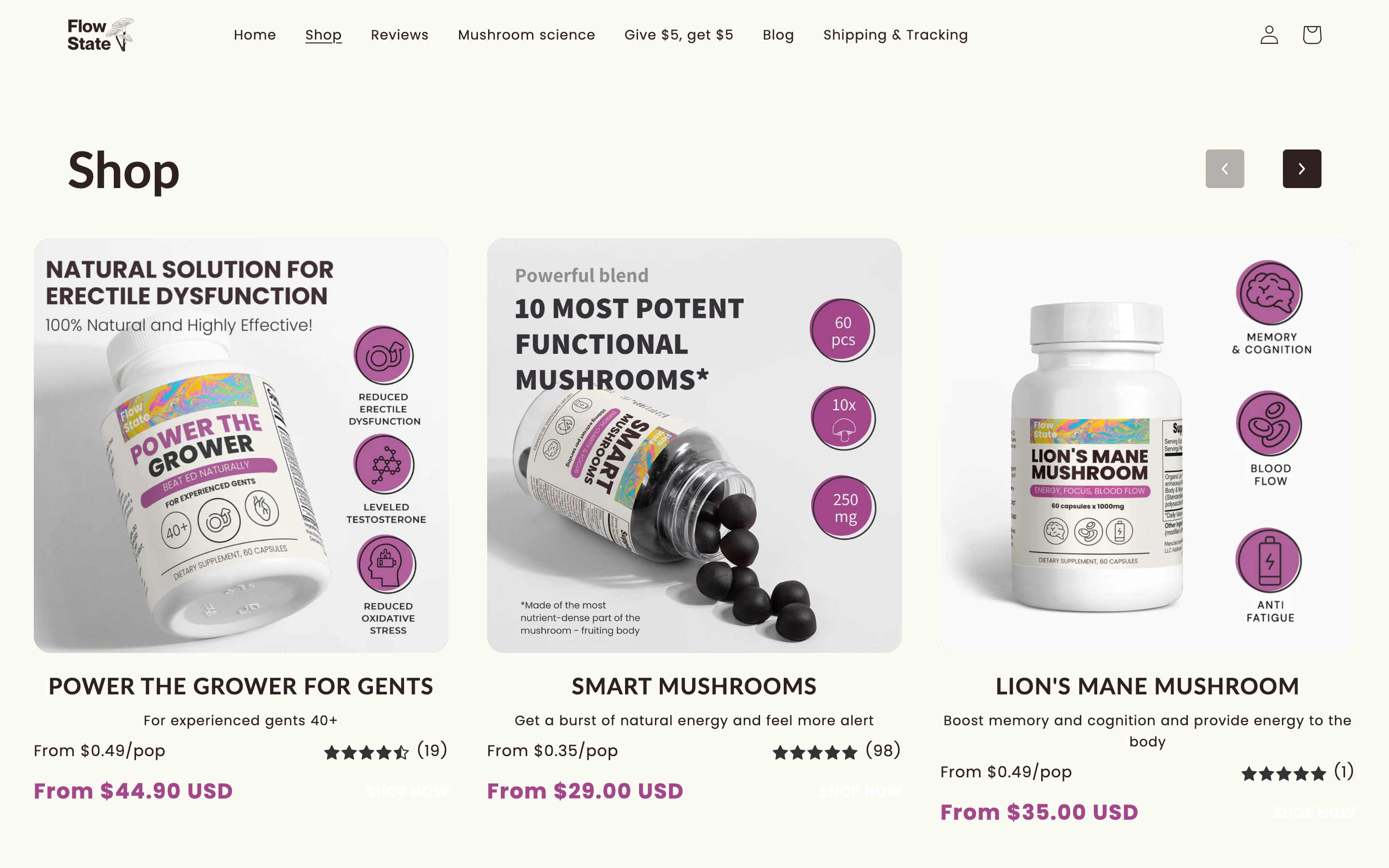 E-commerce Store Creation for Mushroom-Based Supplements