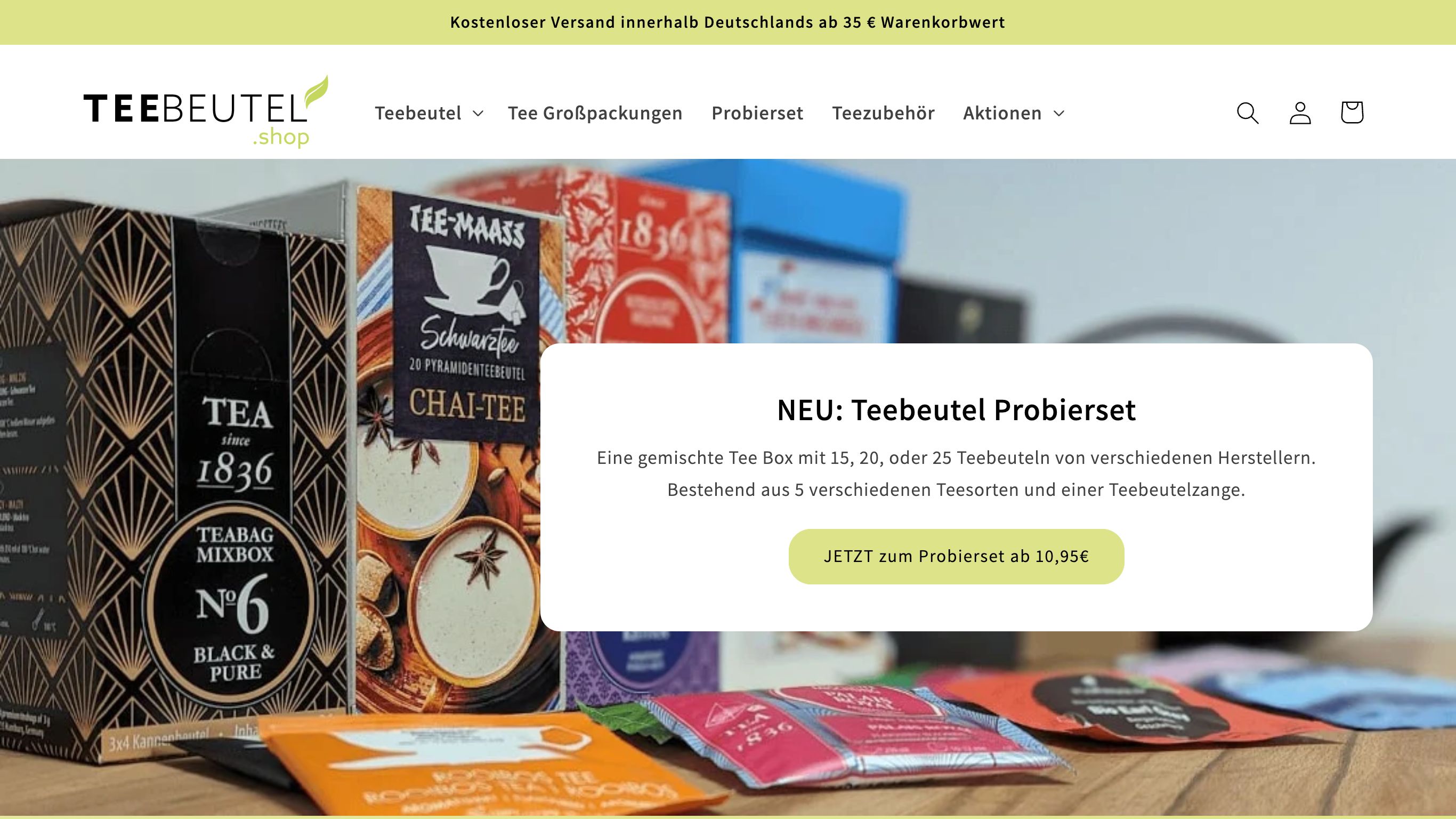 Teebeutel Shop : Neuaufbau eines Shops mit Fokus auf Pagespeed und SEO screenshot 7