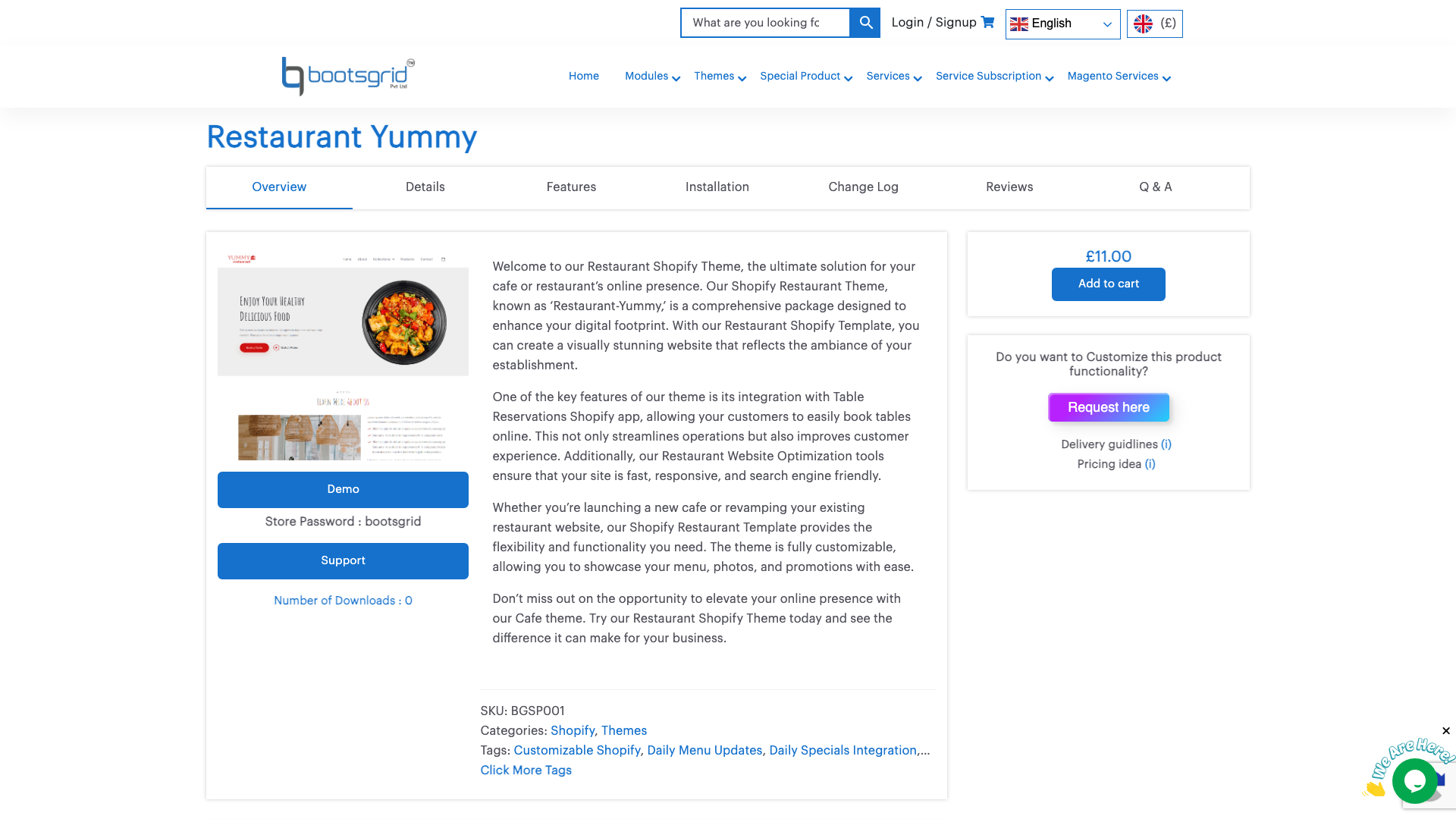 Restaurant Yummy Theme screenshot