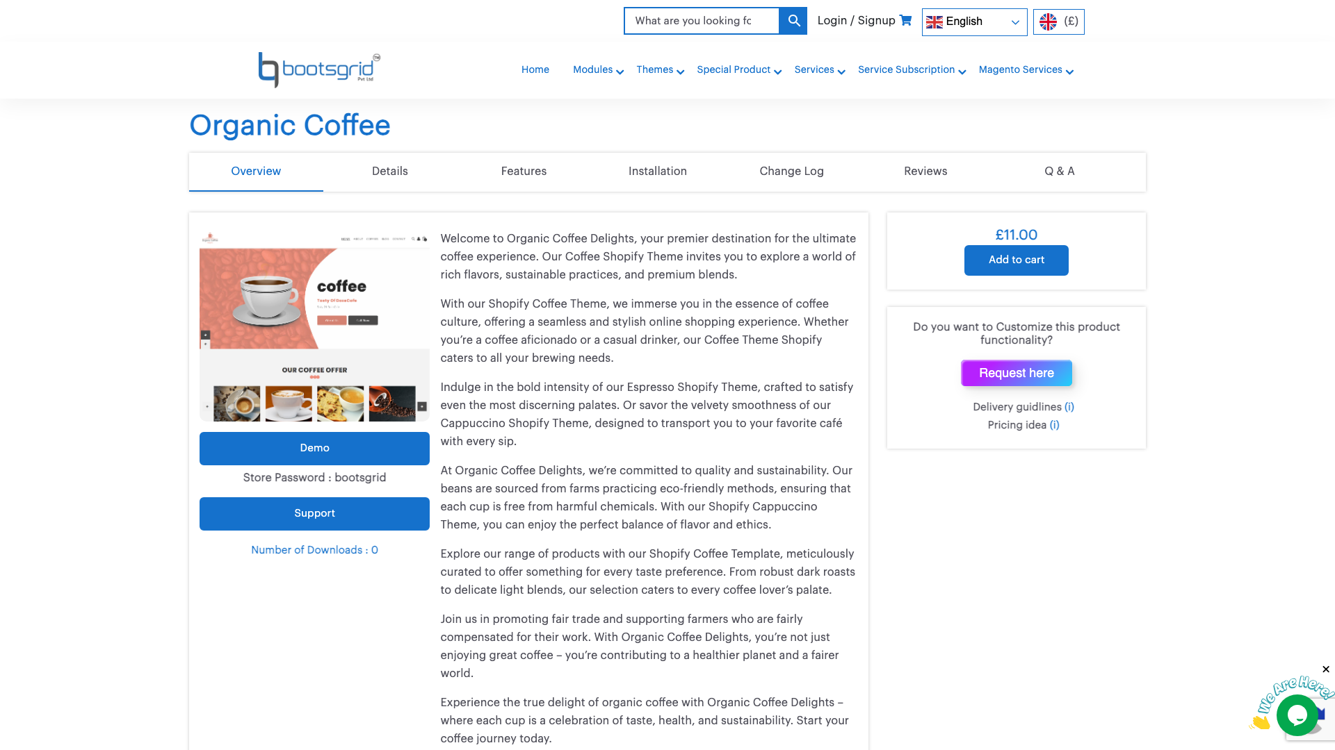 Organic Coffee screenshot