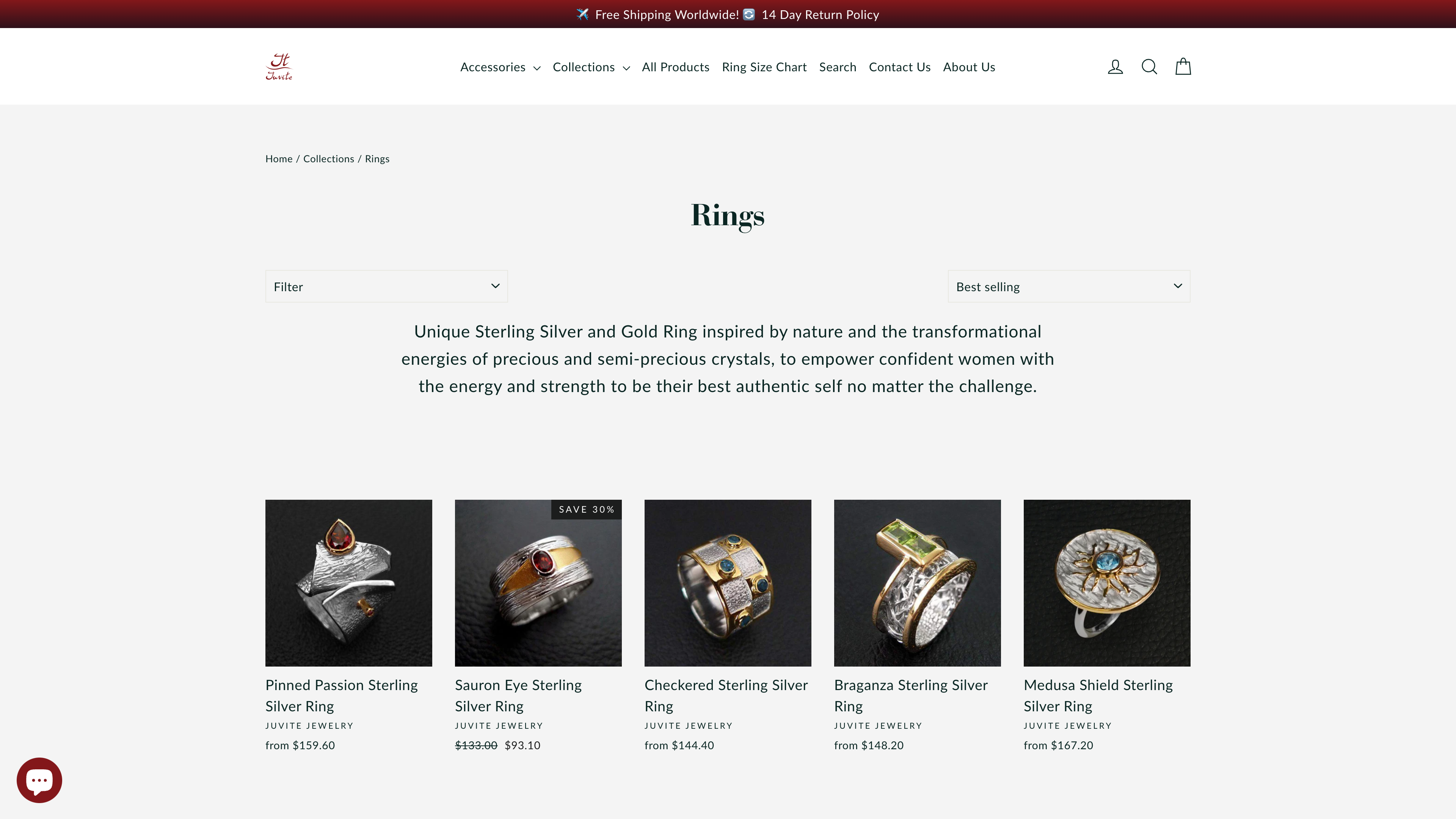 Custom Shopify Store and Design for Nature-Inspired Jewelry by Juvite