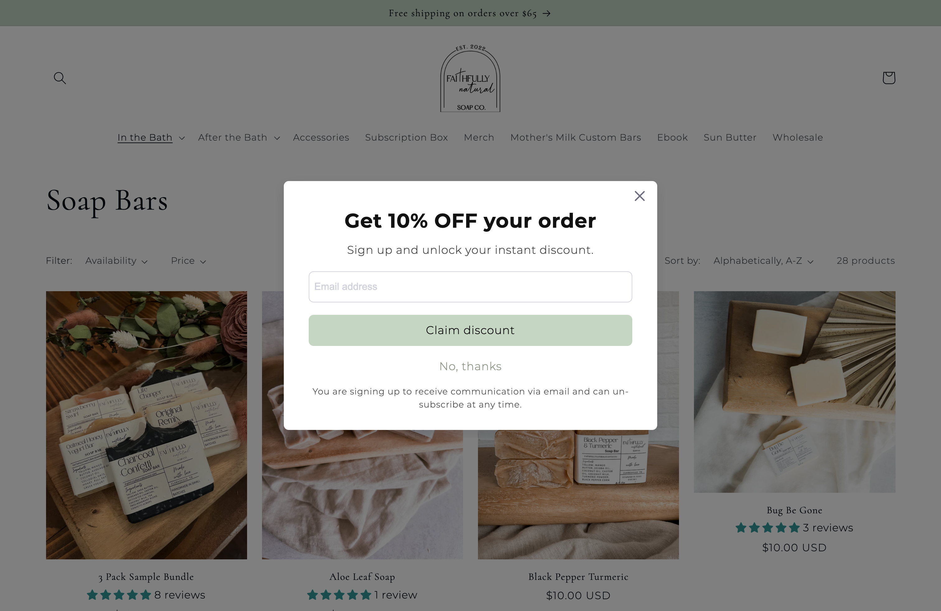 Faithfully Natural Soap Co. screenshot