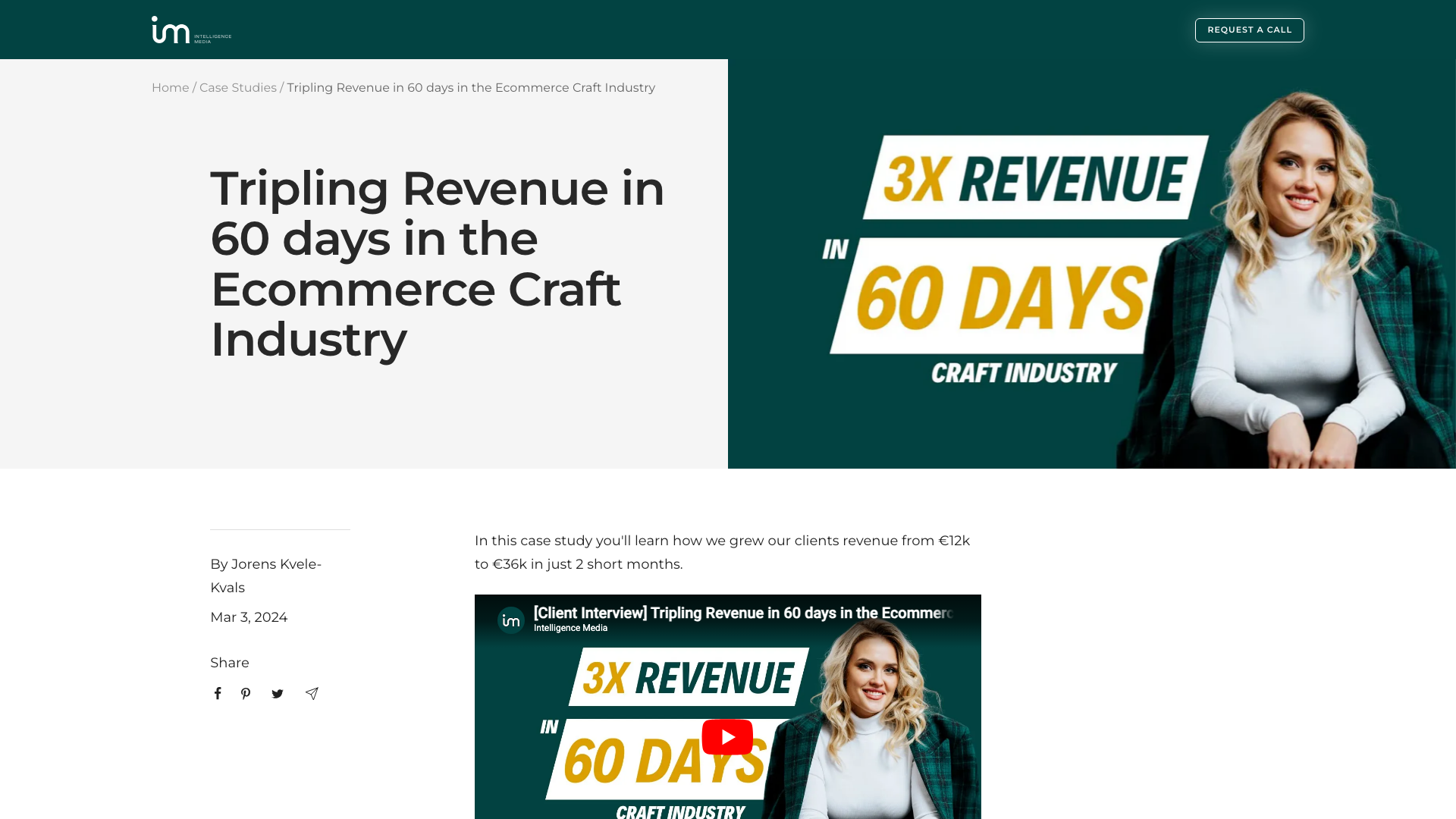 Tripling Revenue in 60 days in the Ecommerce Craft Industry