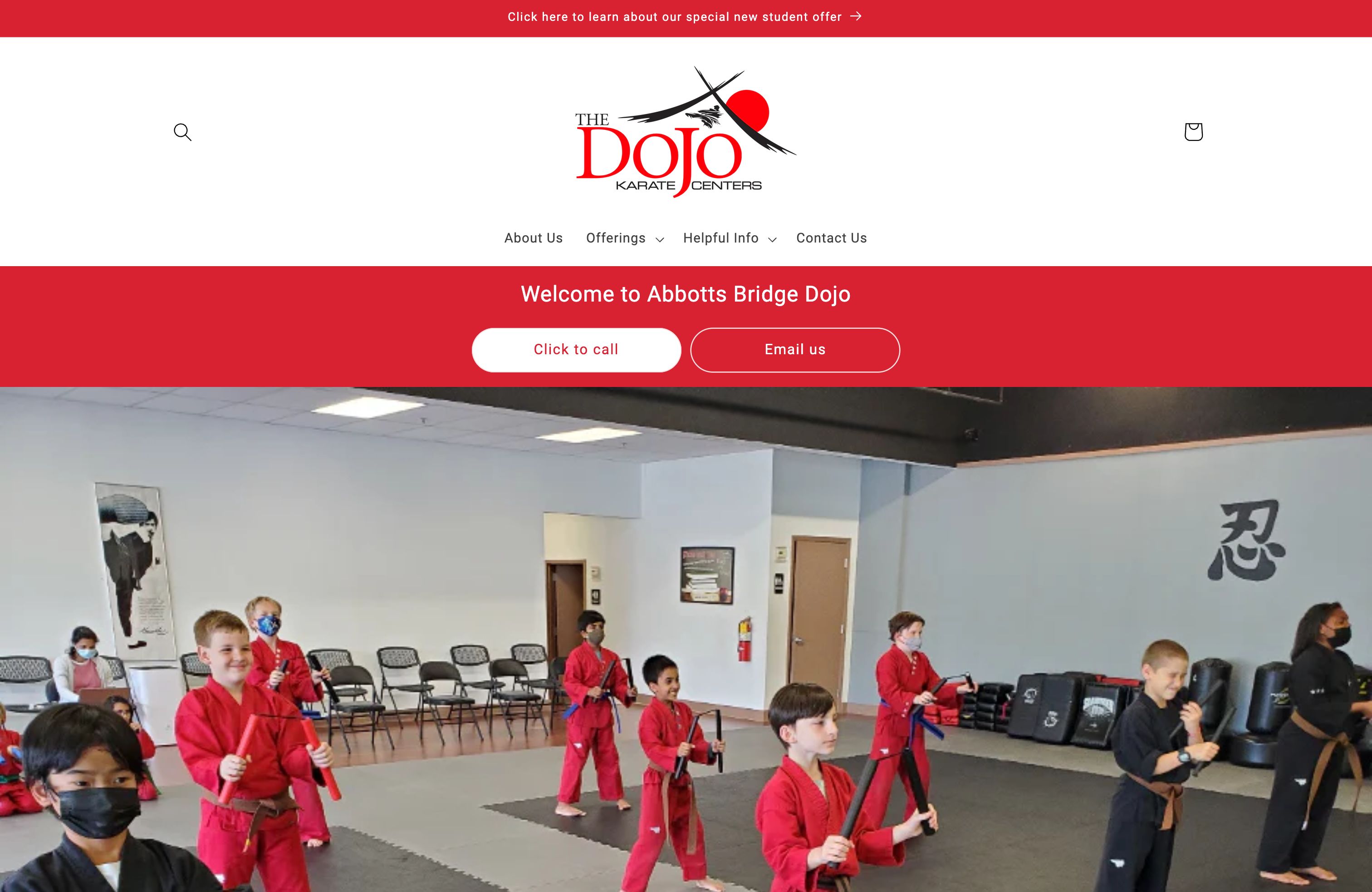 Dojo Karate website redesign, rebranding + ongoing design support  screenshot 2