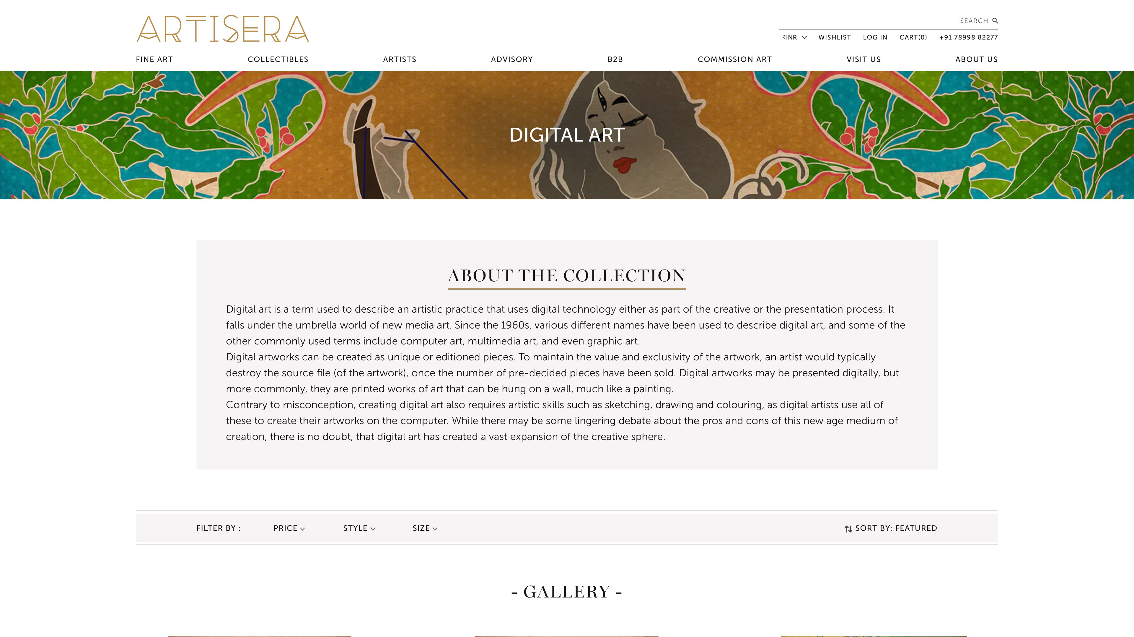 Artisera screenshot 2