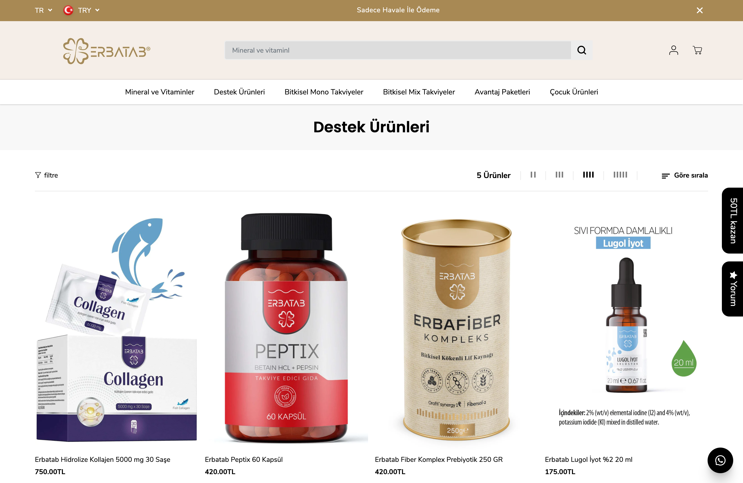 Erbatab Store | Doğal Bitkisel Takviyeler ve Vitaminler screenshot 2