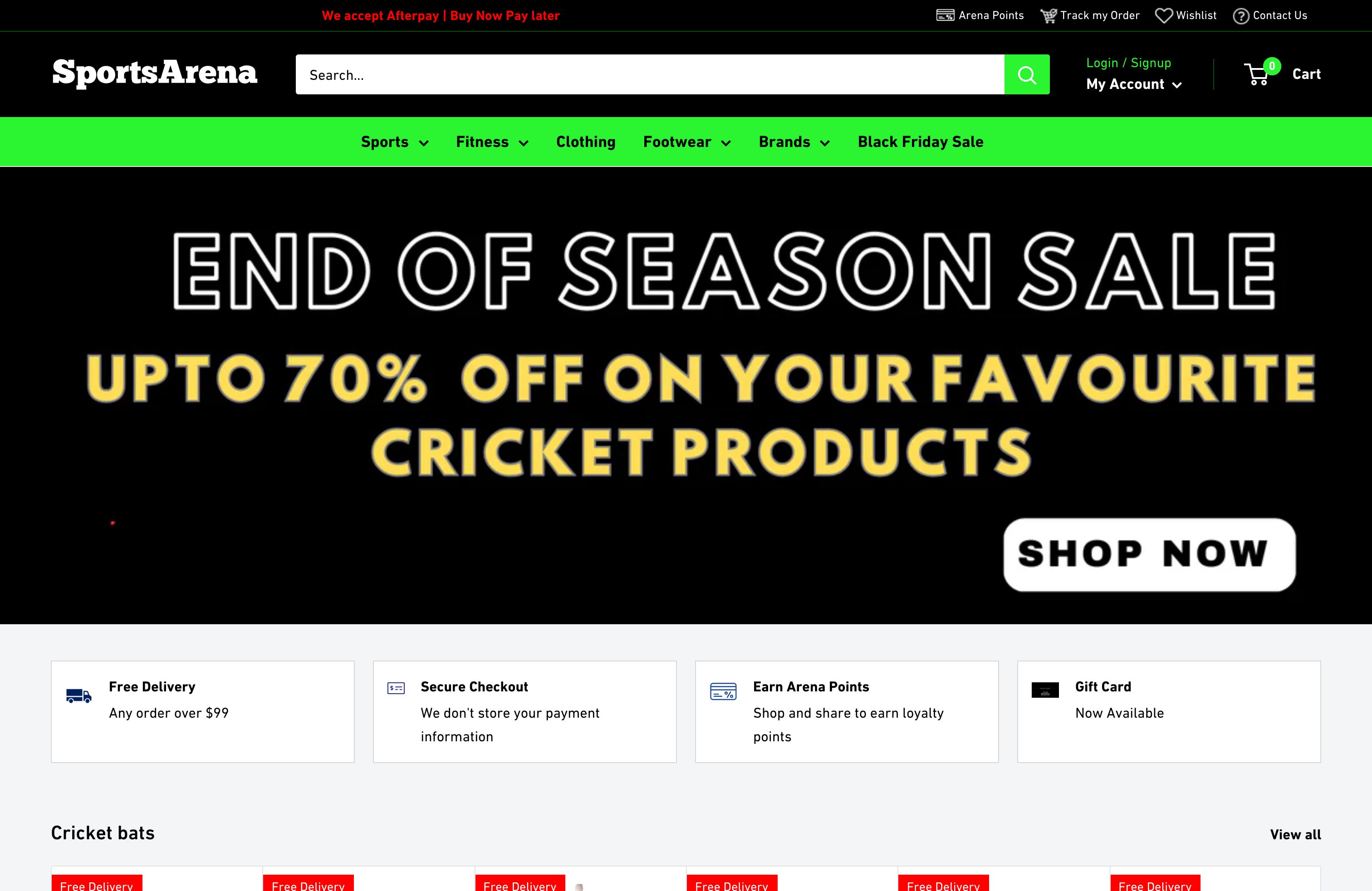 Sports Arena: Customized eCommerce Store Setup and Integration
