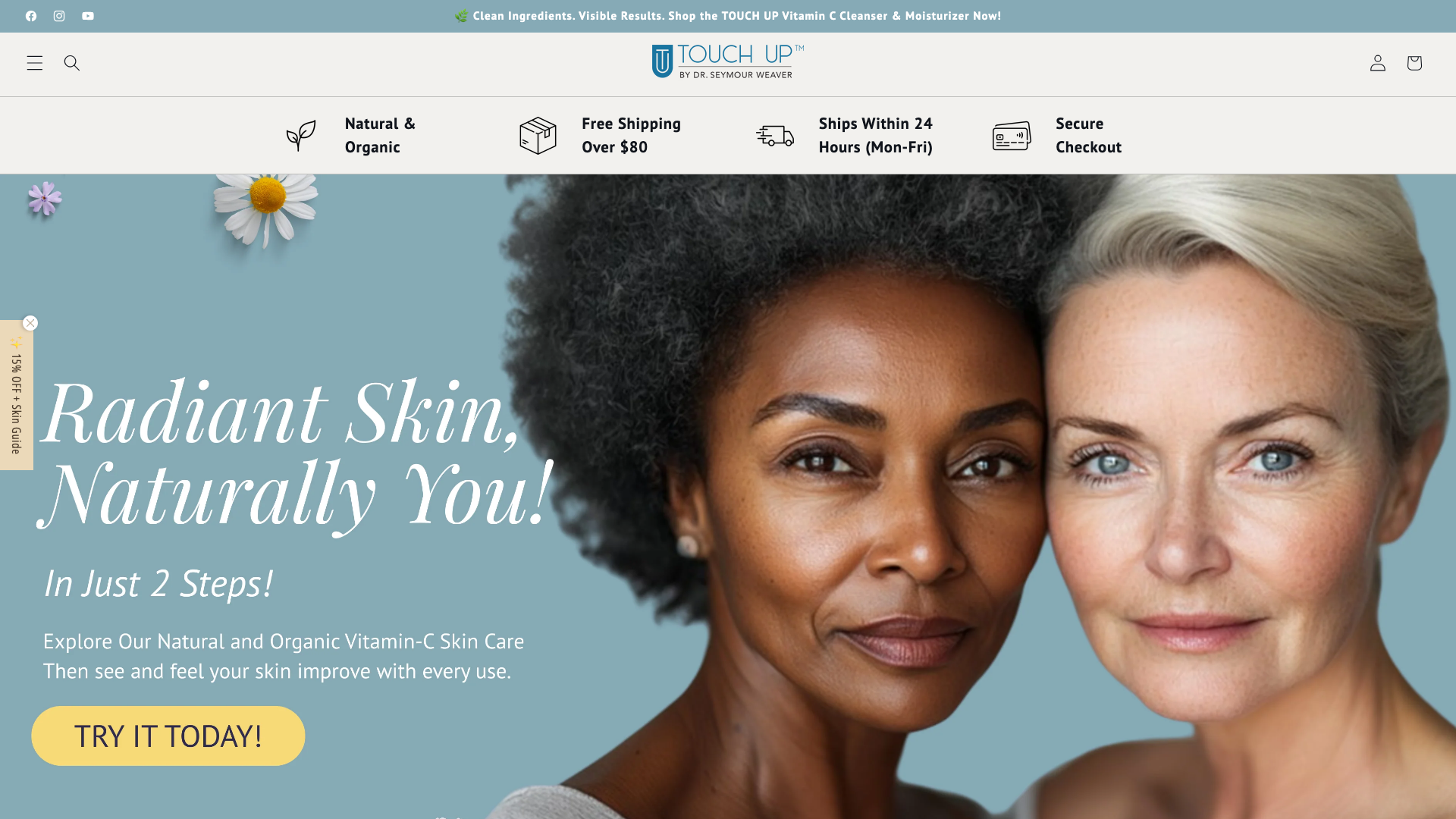 Touch Up™: Skincare UX, CRO & Product Page Strategy screenshot
