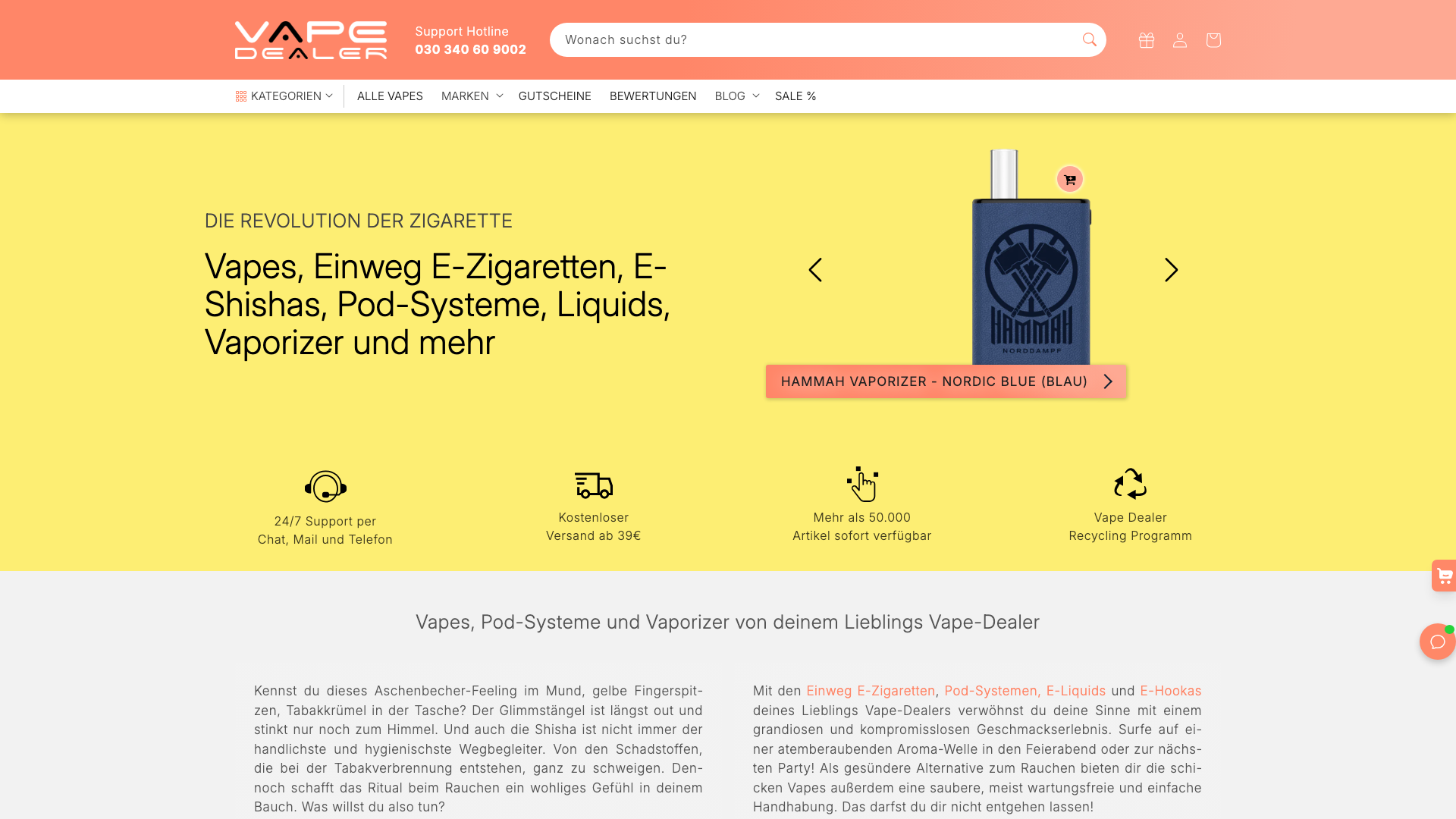 Optimierung & Erweiterung des Dawn-Theme - vape-dealer.de
