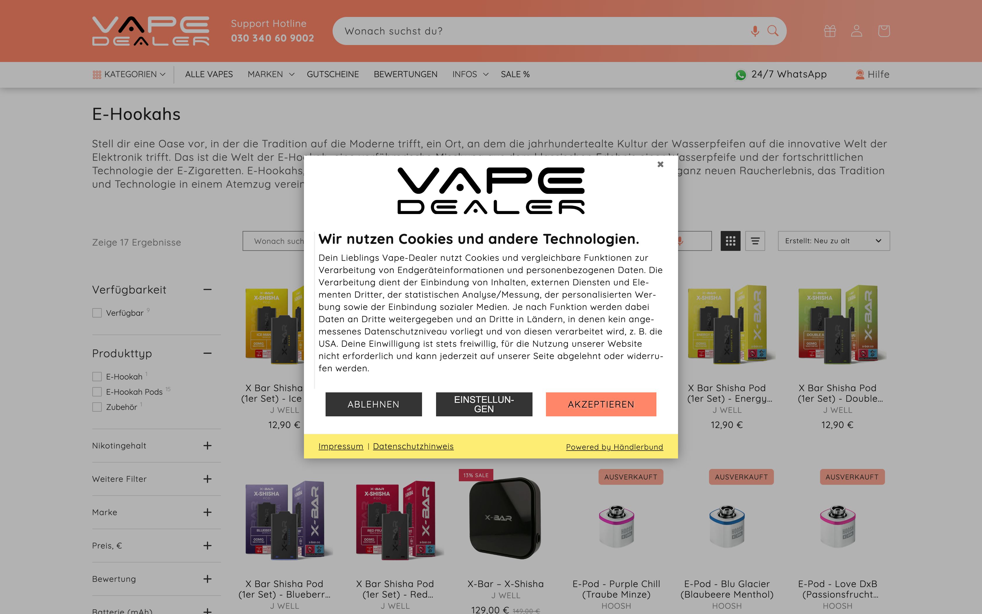 Optimierung & Erweiterung des Dawn-Theme - vape-dealer.online screenshot 3