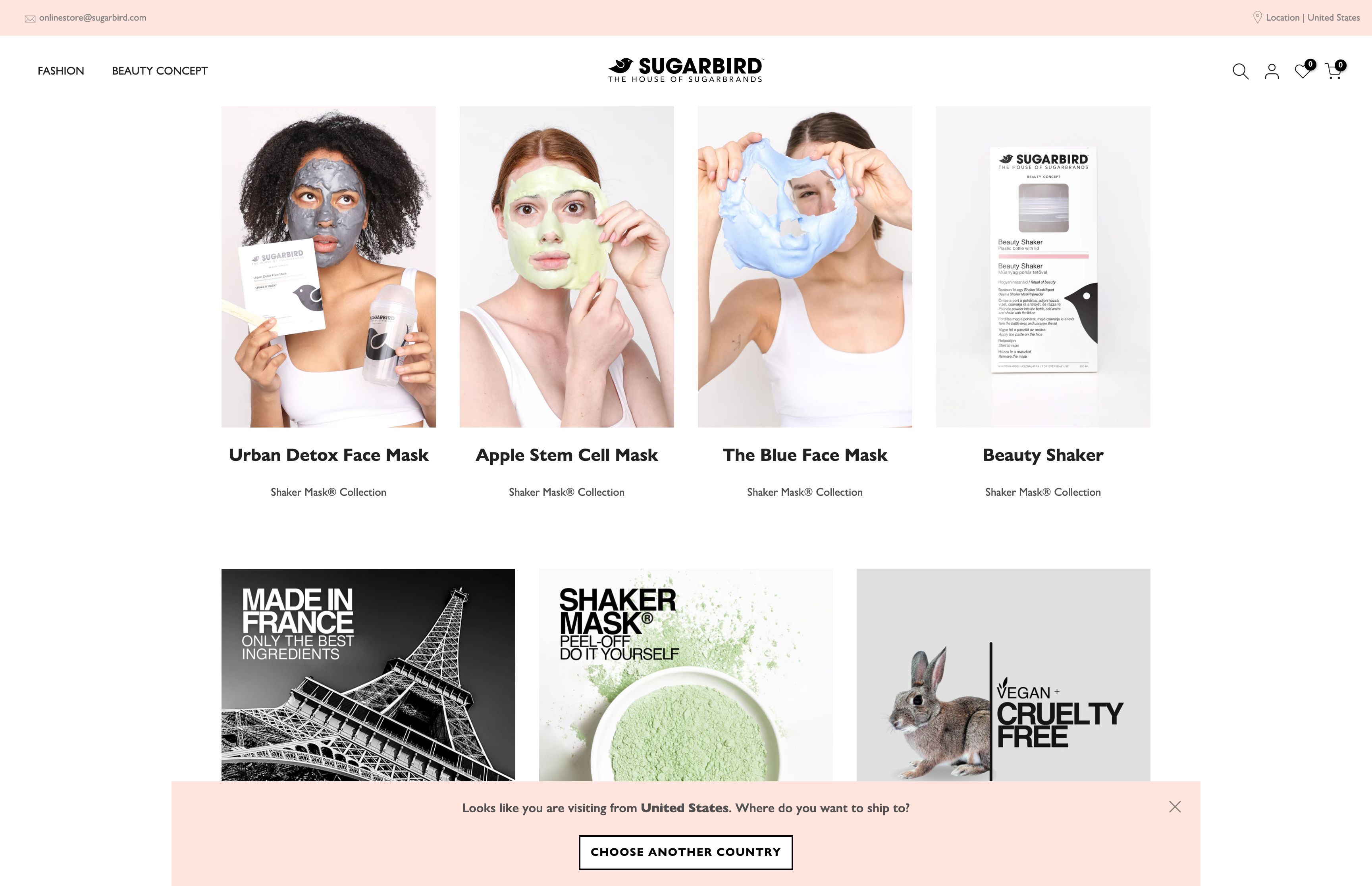 Sugarbird Shopify store building screenshot 2