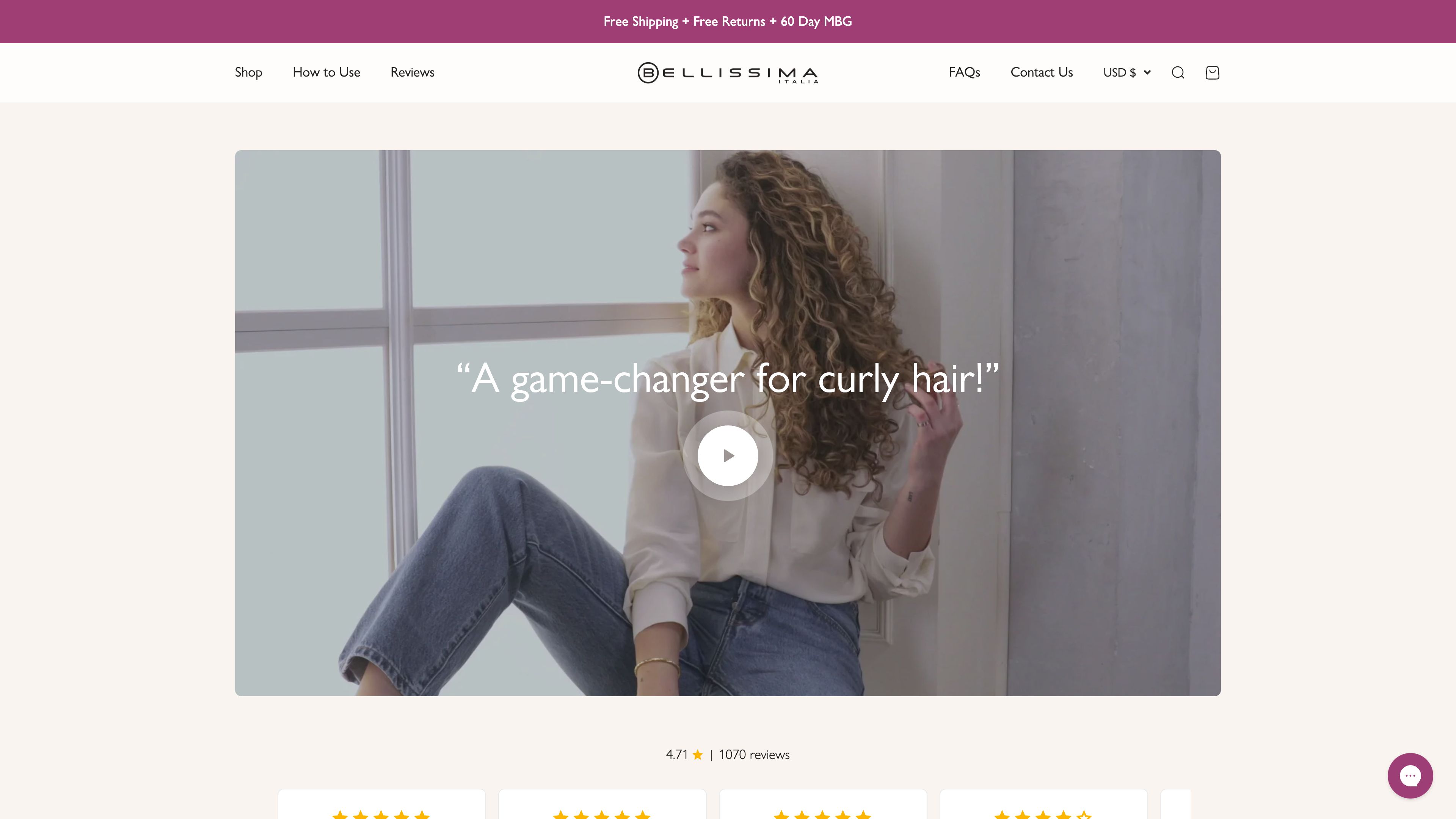 No-Code Theme Redesign for Curly Hair Dryer Brand screenshot 4