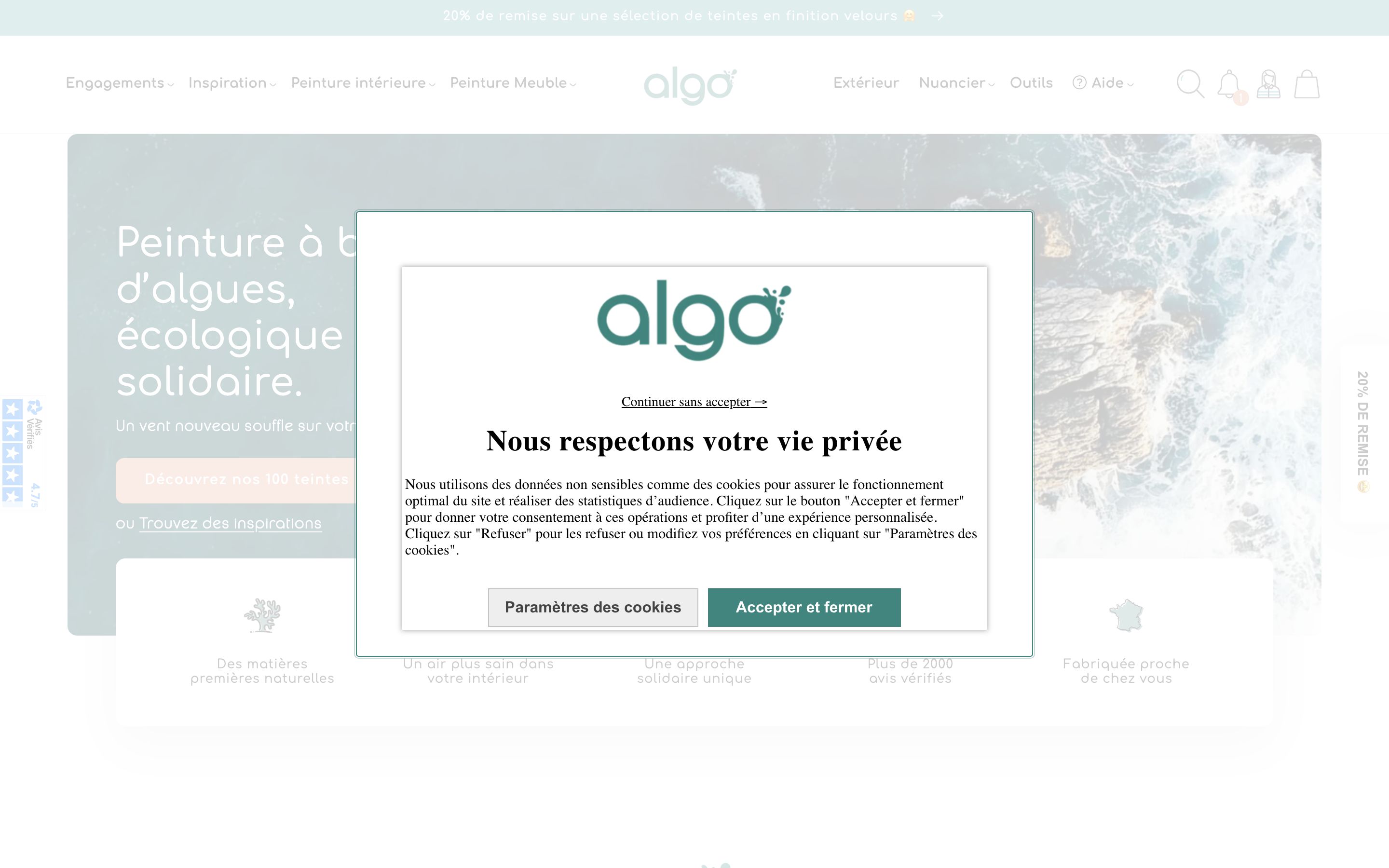 Peinture Algo : un site moderne, épuré, ultra design et performant. screenshot 6