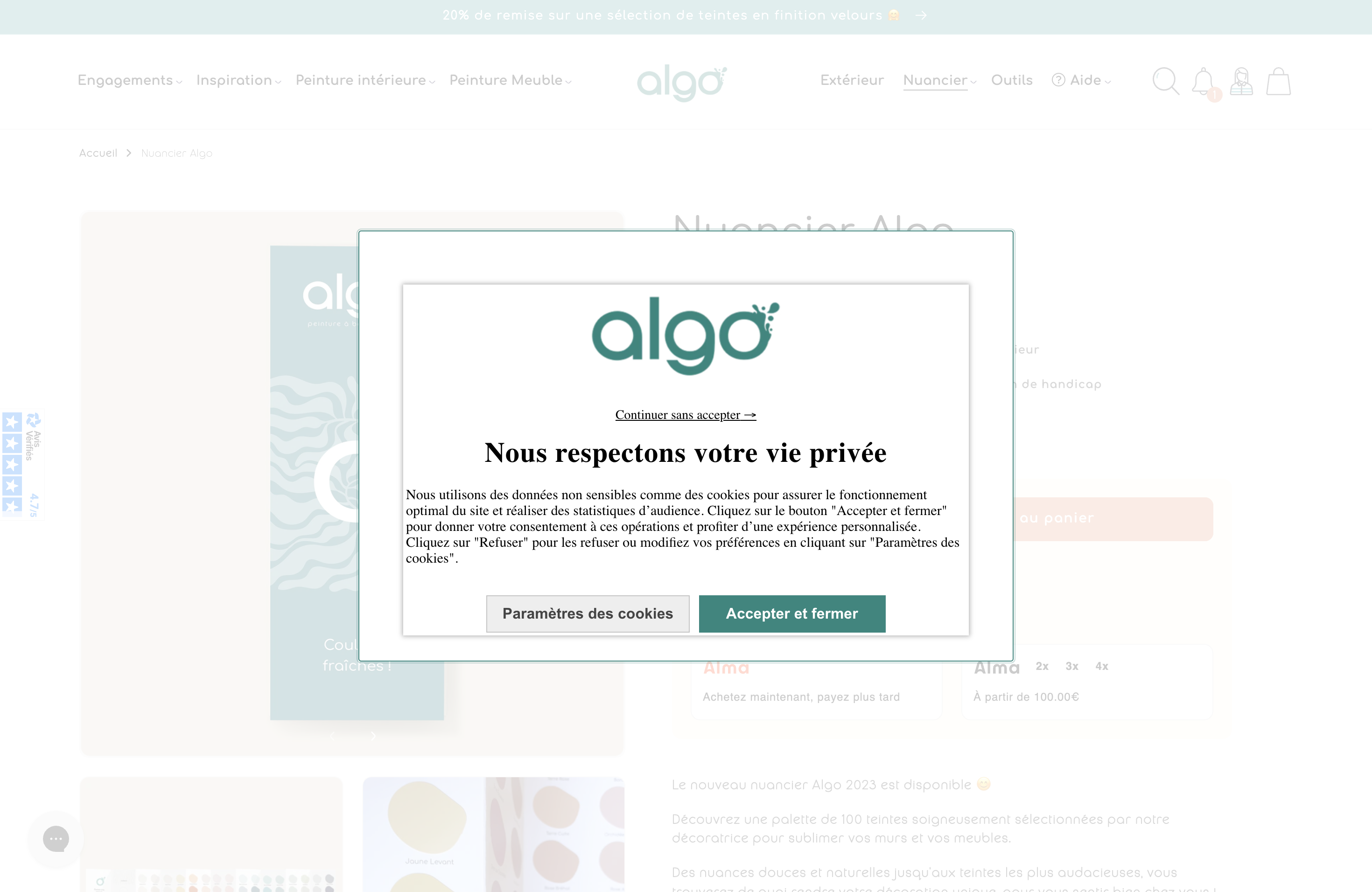 Peinture Algo : un site moderne, épuré, ultra design et performant. screenshot 3