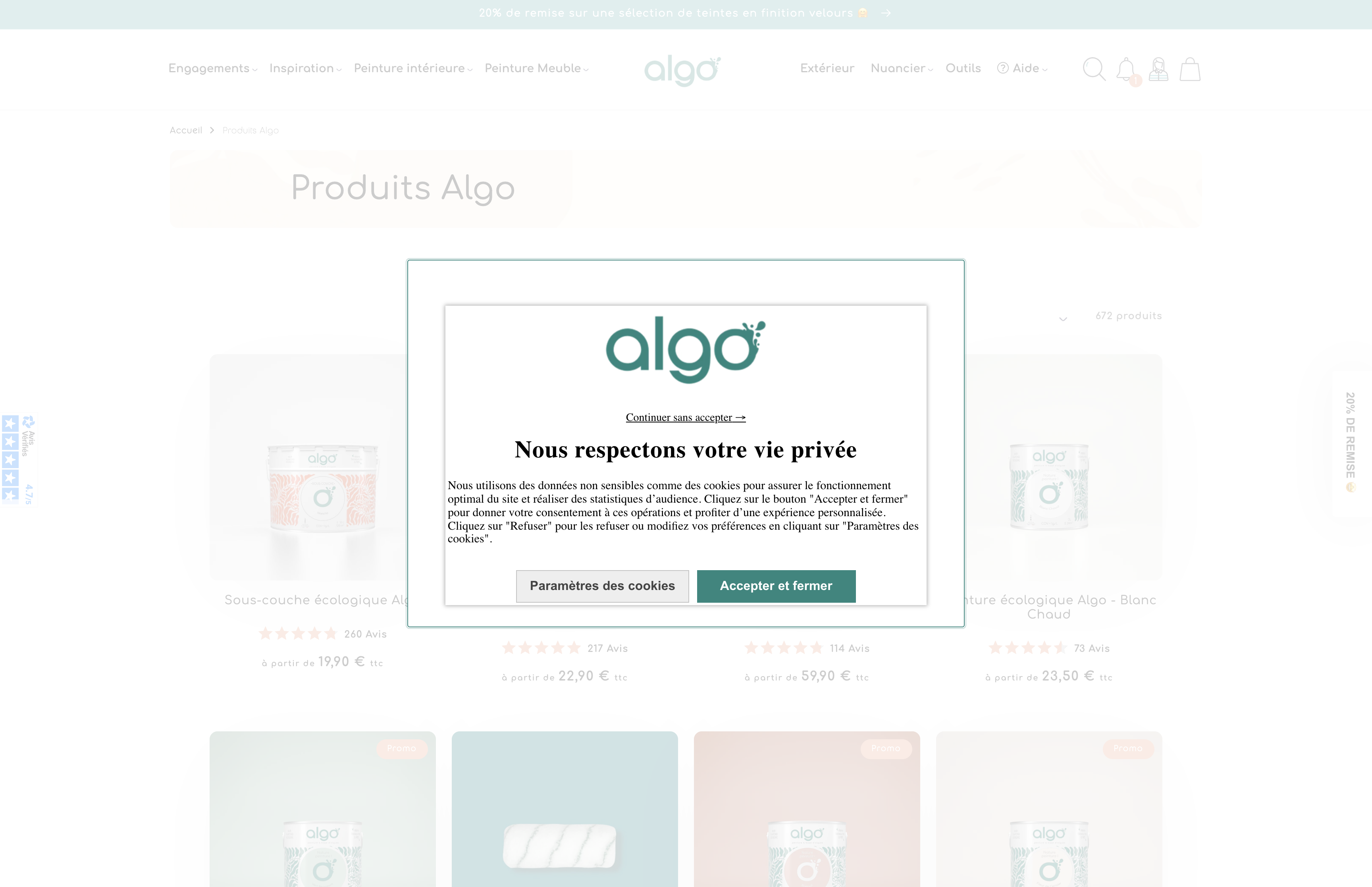 Peinture Algo : un site moderne, épuré, ultra design et performant. screenshot 5