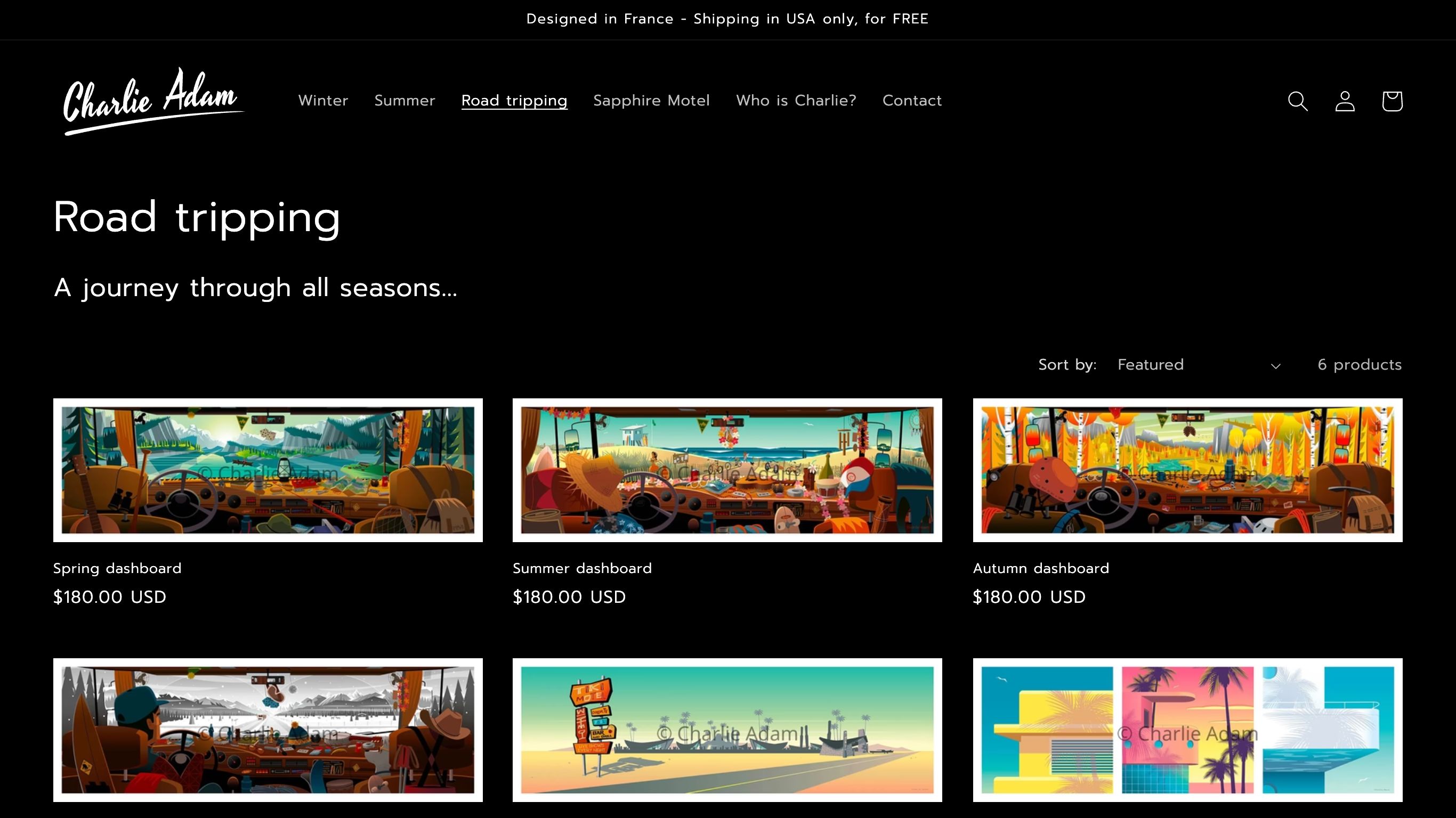 Charlie Adam Shop USA screenshot
