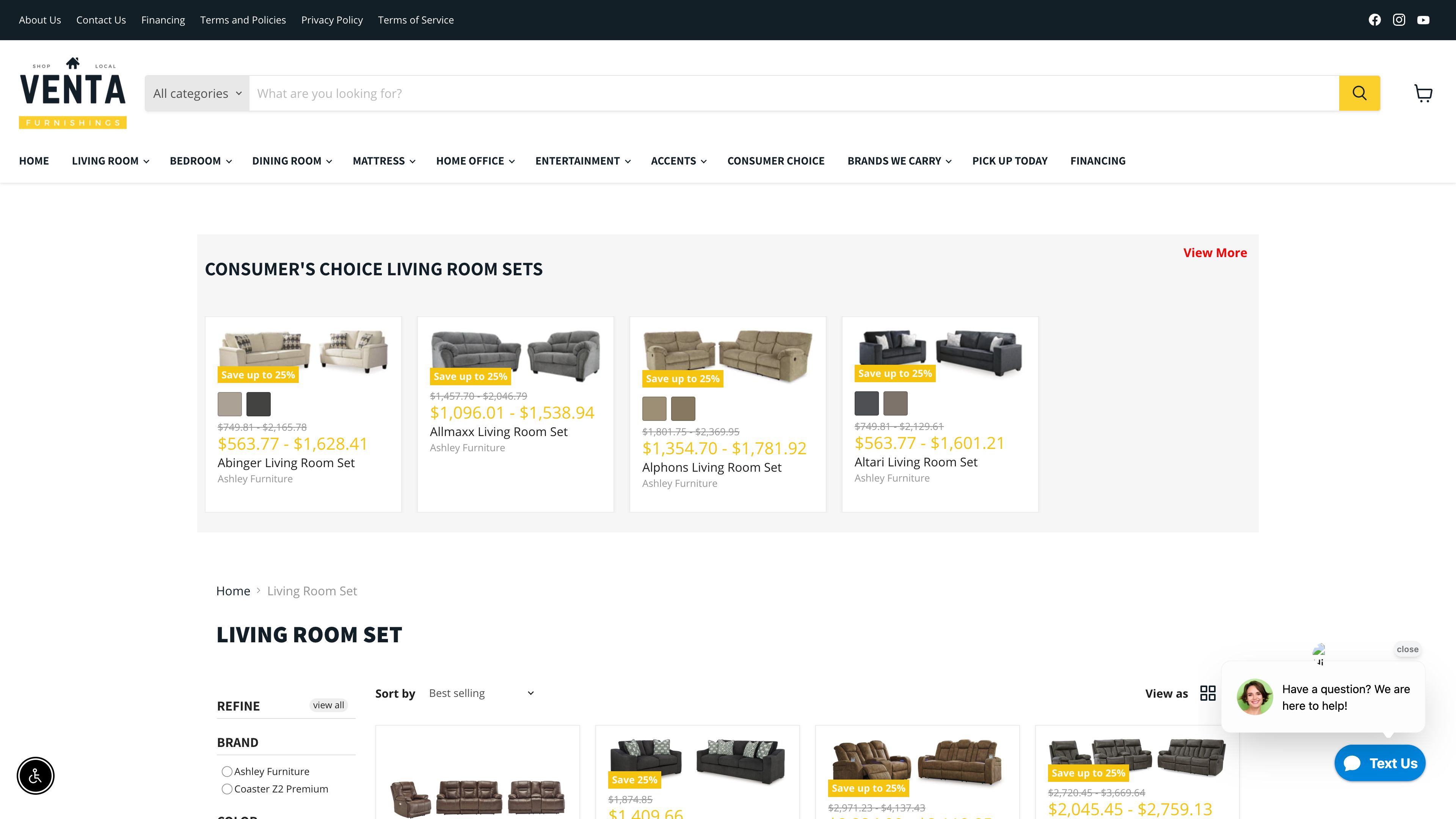 Venta Furnishings screenshot