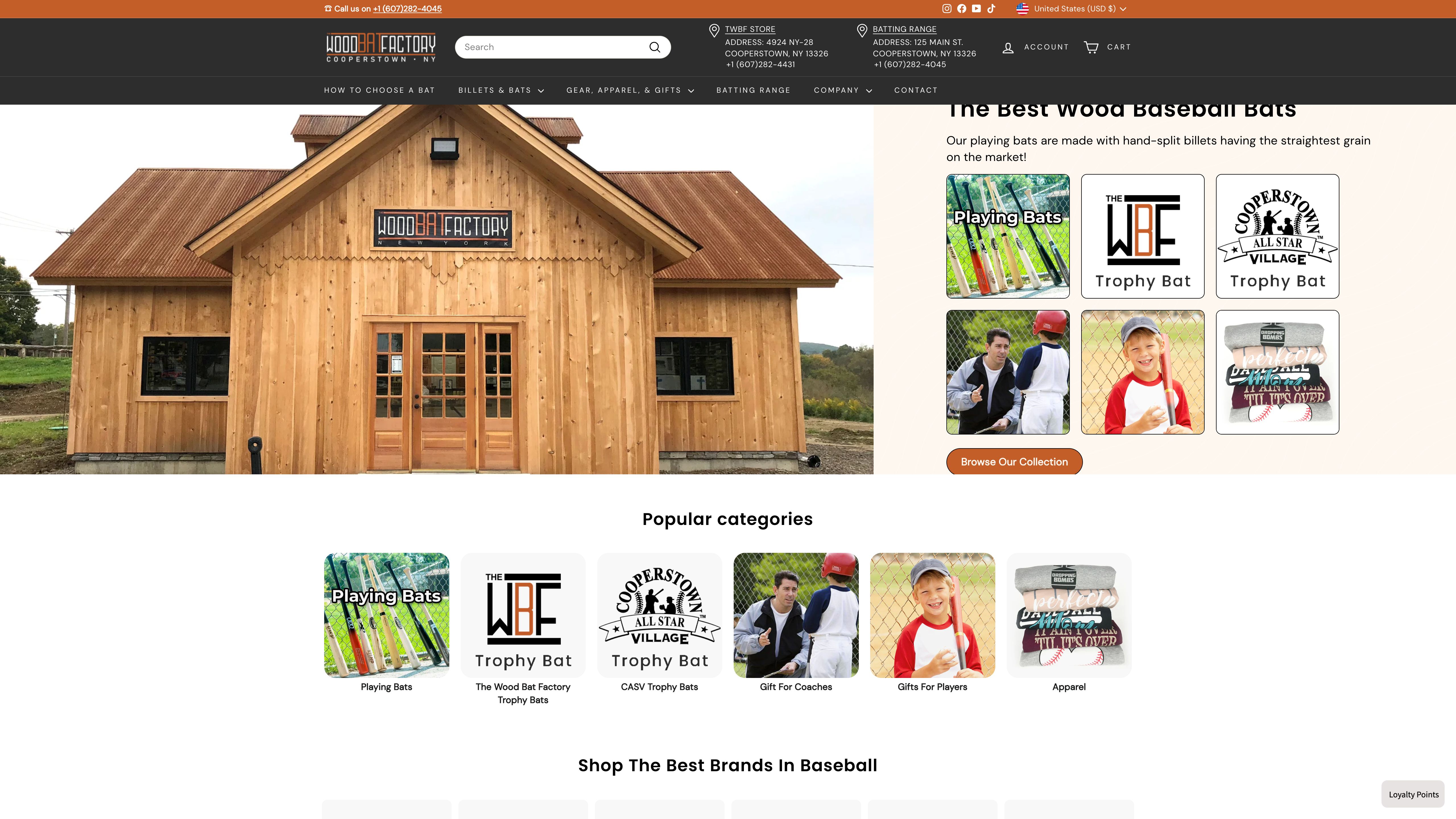 The Wood Bat Factory - Award Winning Professional Sports Bats&Gear Co. screenshot