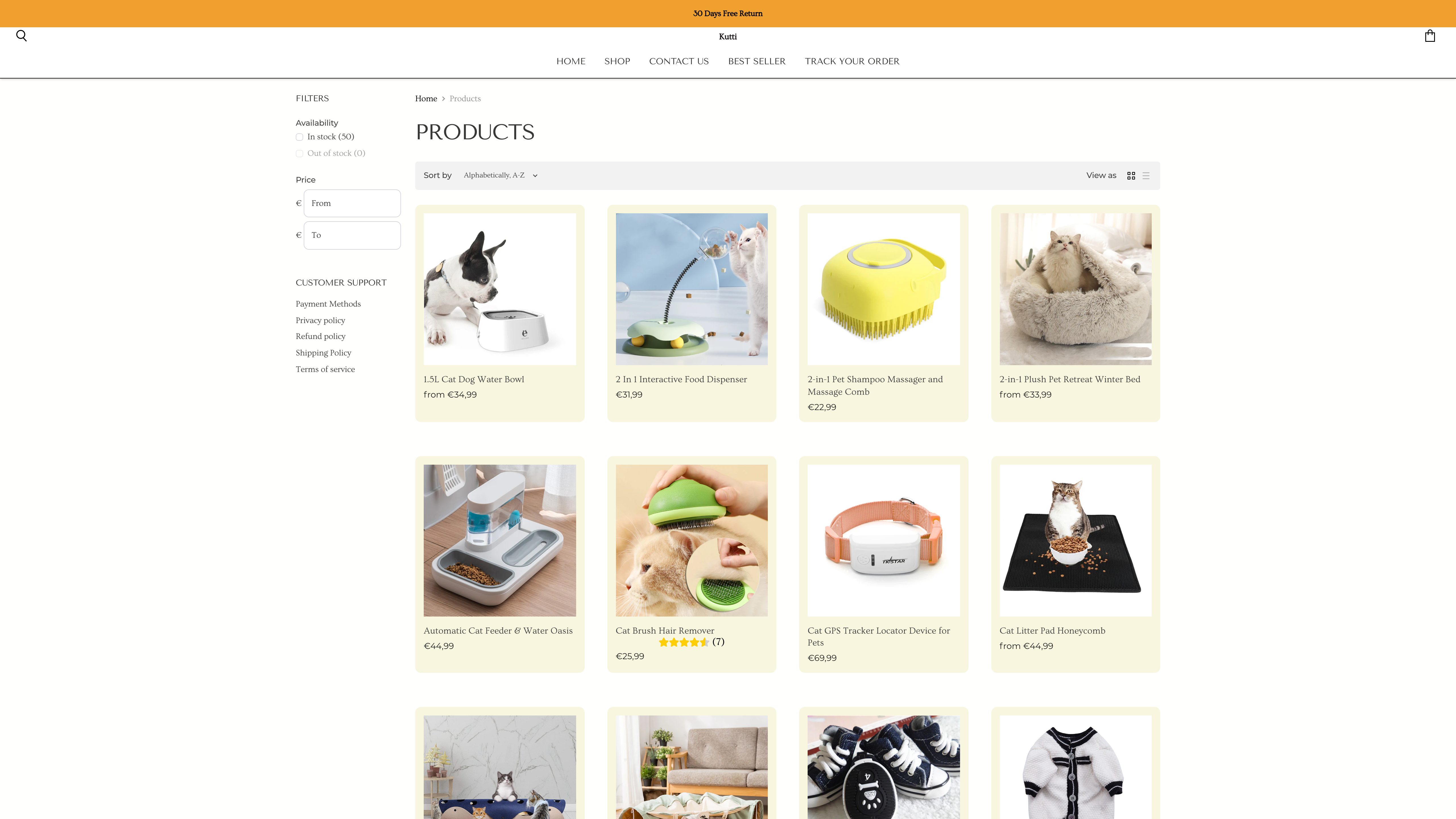 Pet Shopify Ecommerce Store